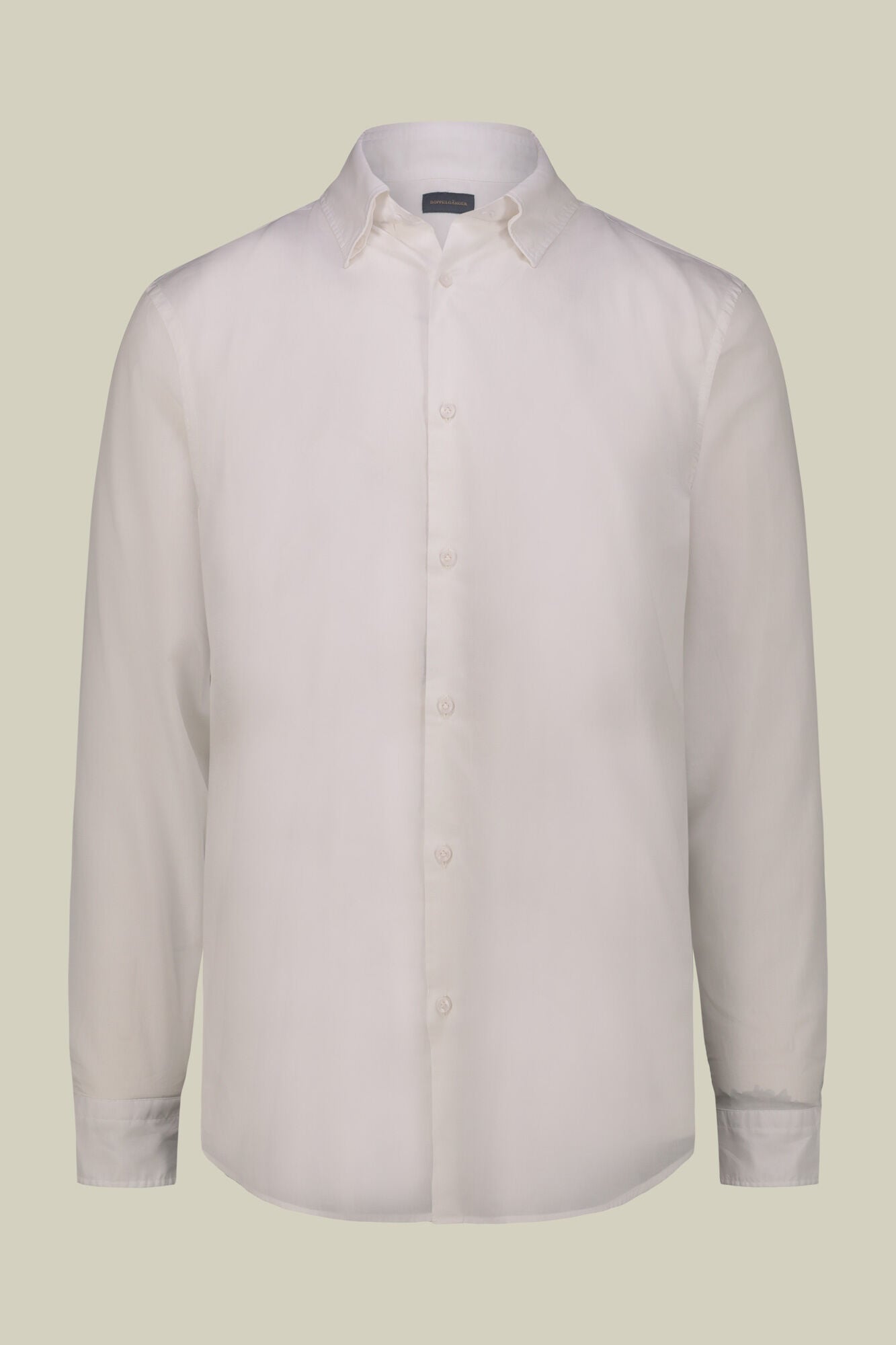 Doppelganger - Camicia uomo 100% cotone tinta unita collo button down nascosto