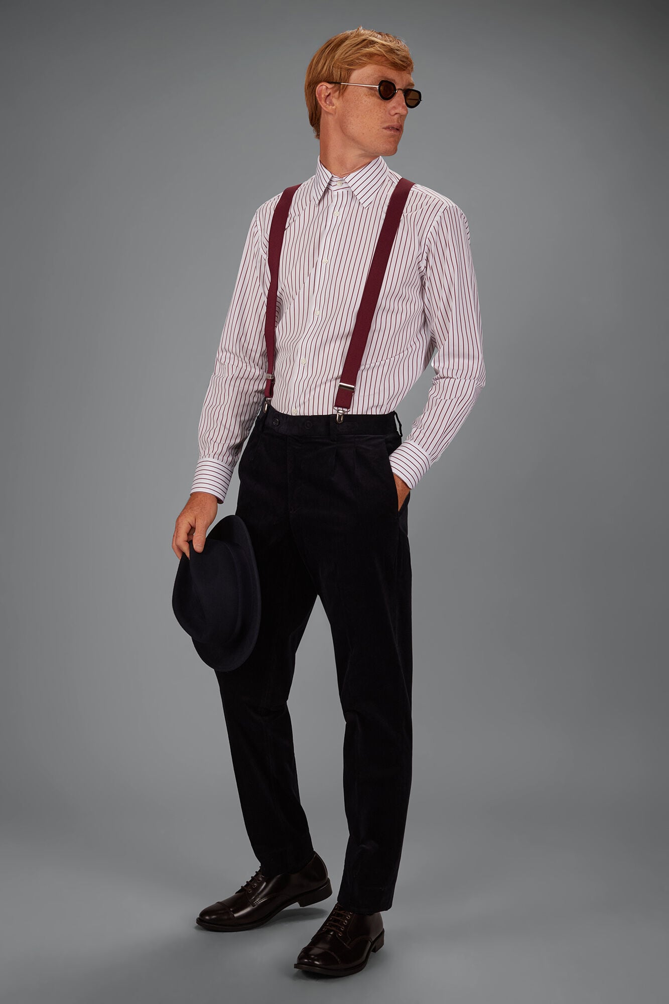 Doppelganger - Camicia uomo in 100% cotone tinto filo a righe larghe regular fit