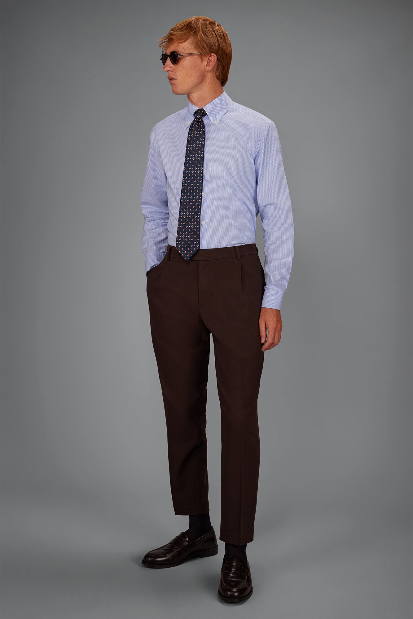 Doppelganger - Camicia uomo in 100% cotone tinto filo vichy regular fit