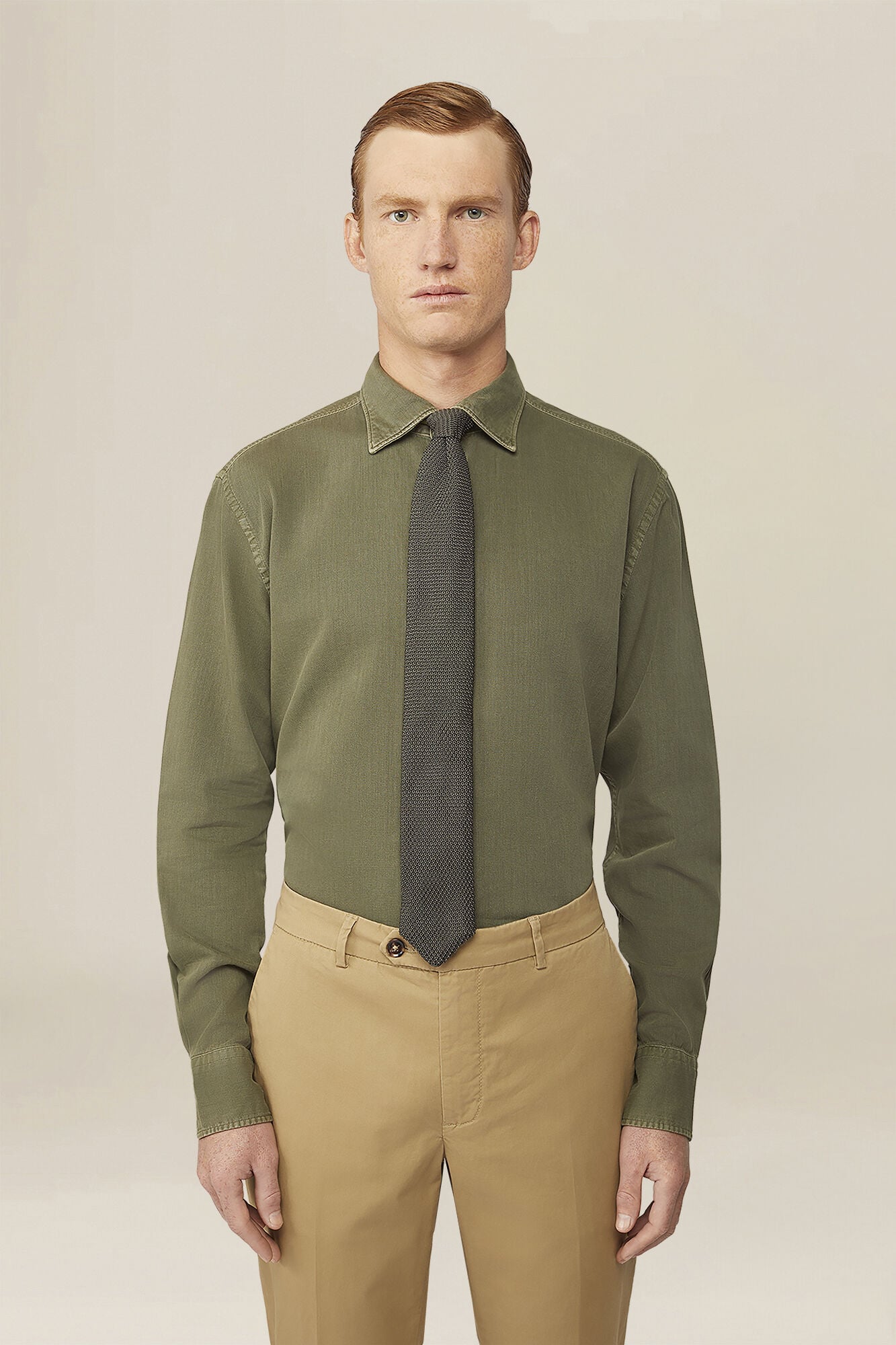 Doppelganger - Camicia uomo in tessuto 100% cotone chambray