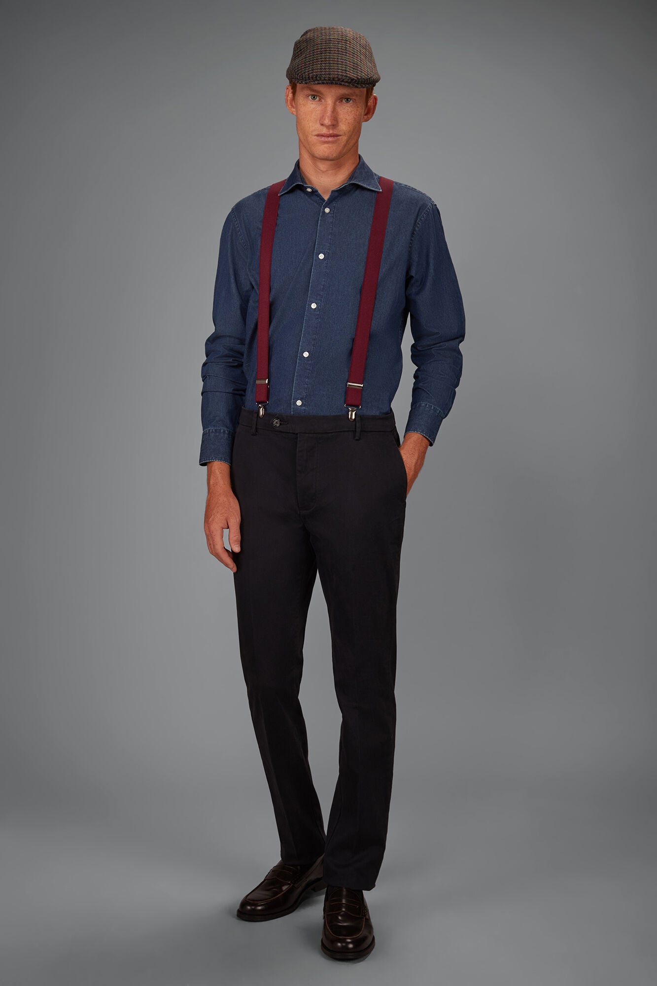 Doppelganger - Camicia uomo in tessuto denim slim fit
