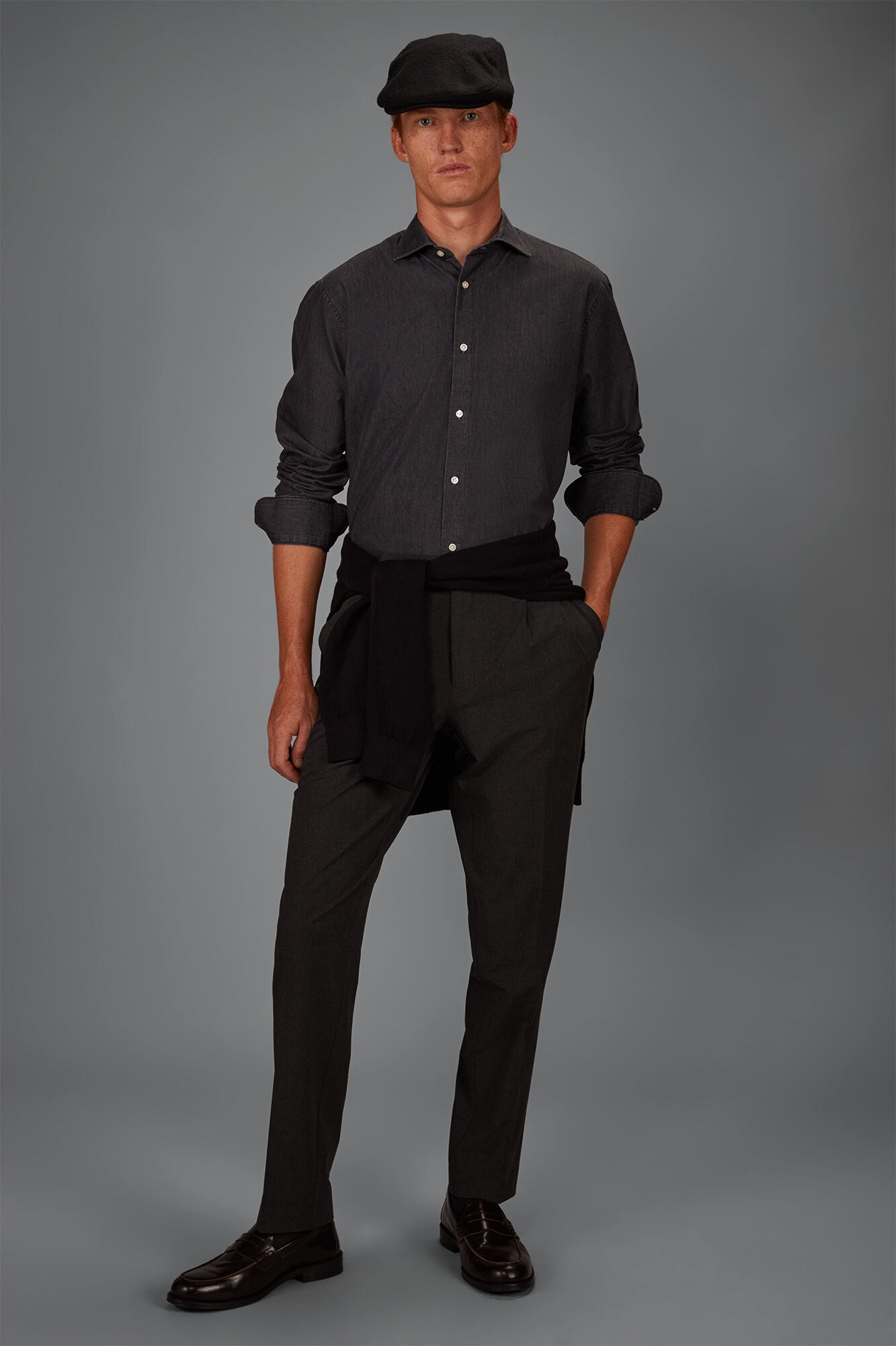 Doppelganger - Camicia uomo in tessuto denim slim fit
