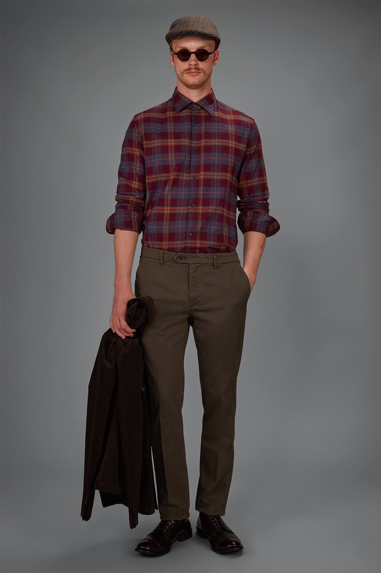 Doppelganger - Camicia uomo in tessuto flanella leggero a quadri Doppelganger - Camicia uomo in tessuto flanella leggero a quadri