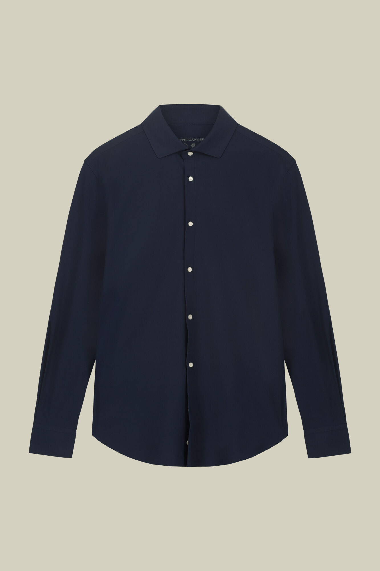Doppelganger - Camicia uomo stretch con collo classico in tessuto Oxford no-stiro