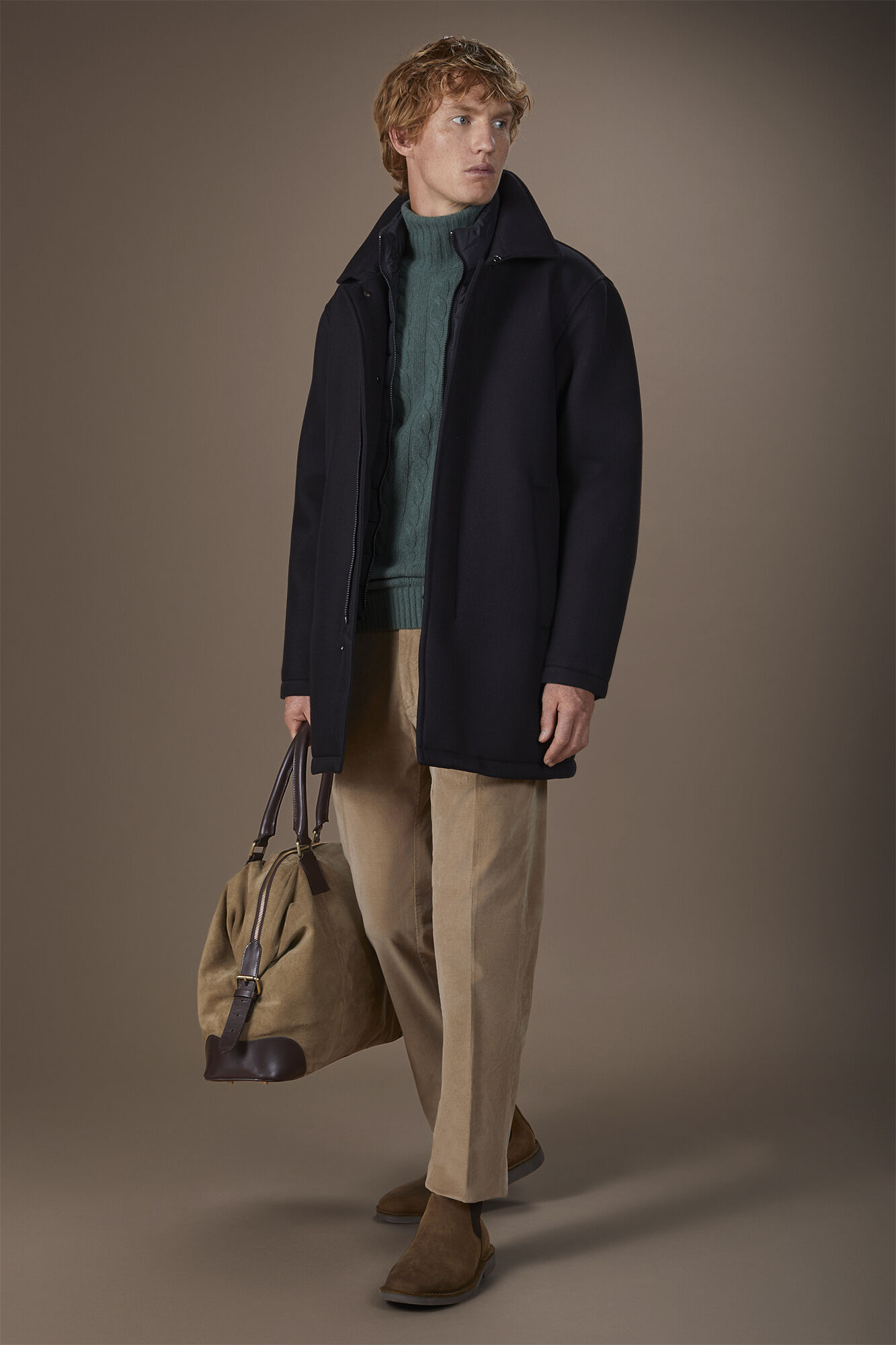 Doppelganger - Cappotto uomo imbottito con pettorina removibile regular fit