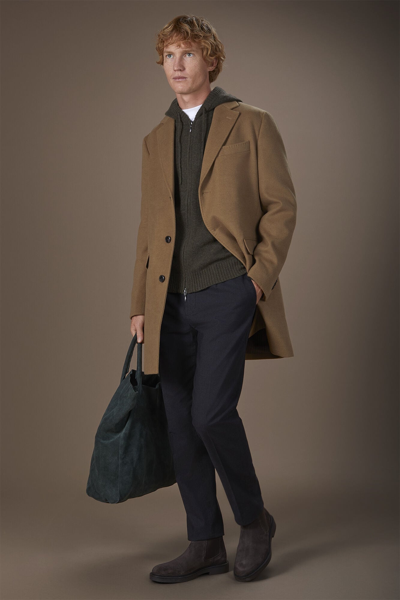 Doppelganger - Cappotto uomo monopetto in tessuto velour regular fit