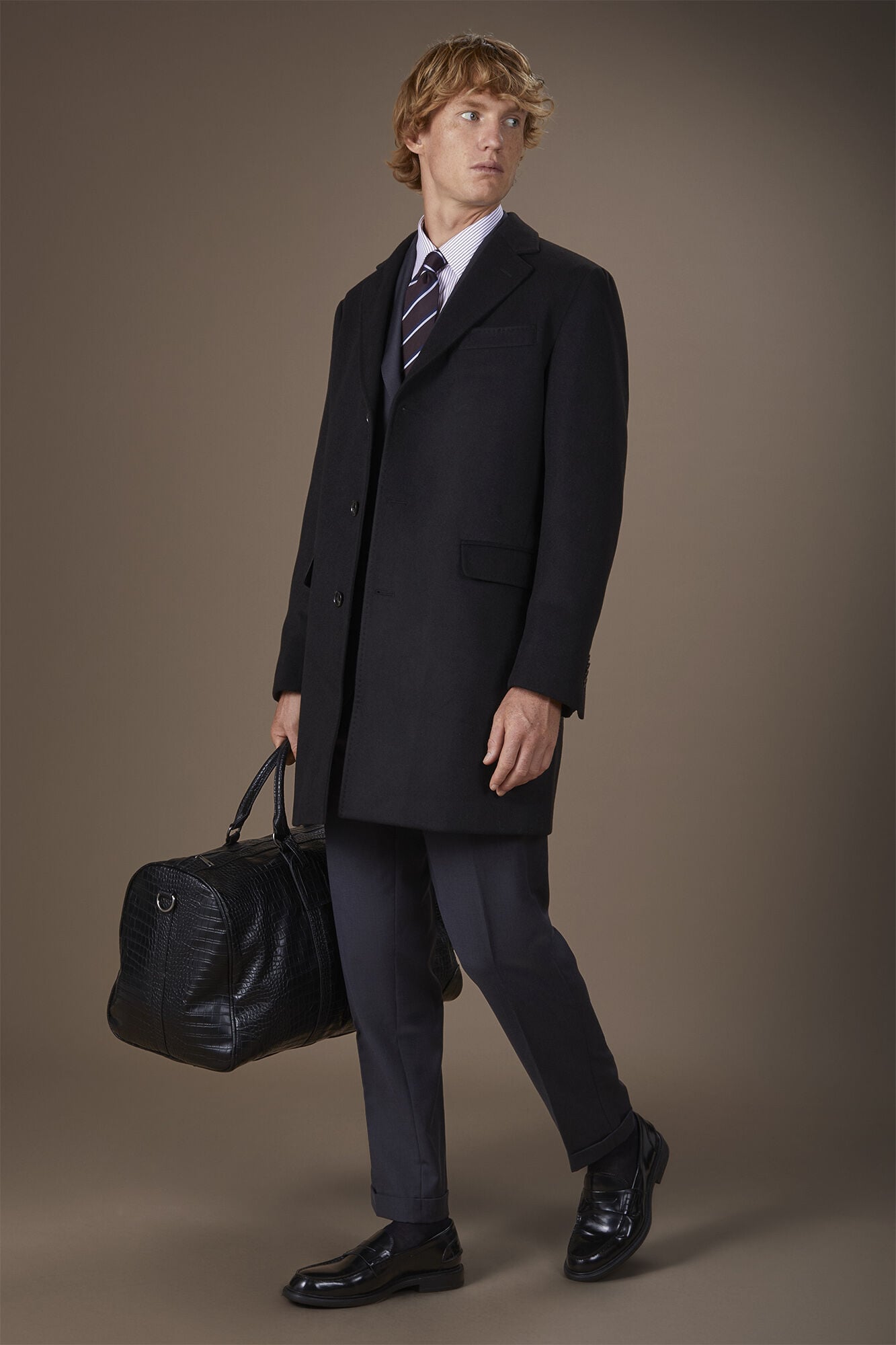 Doppelganger - Cappotto uomo monopetto in tessuto velour regular fit