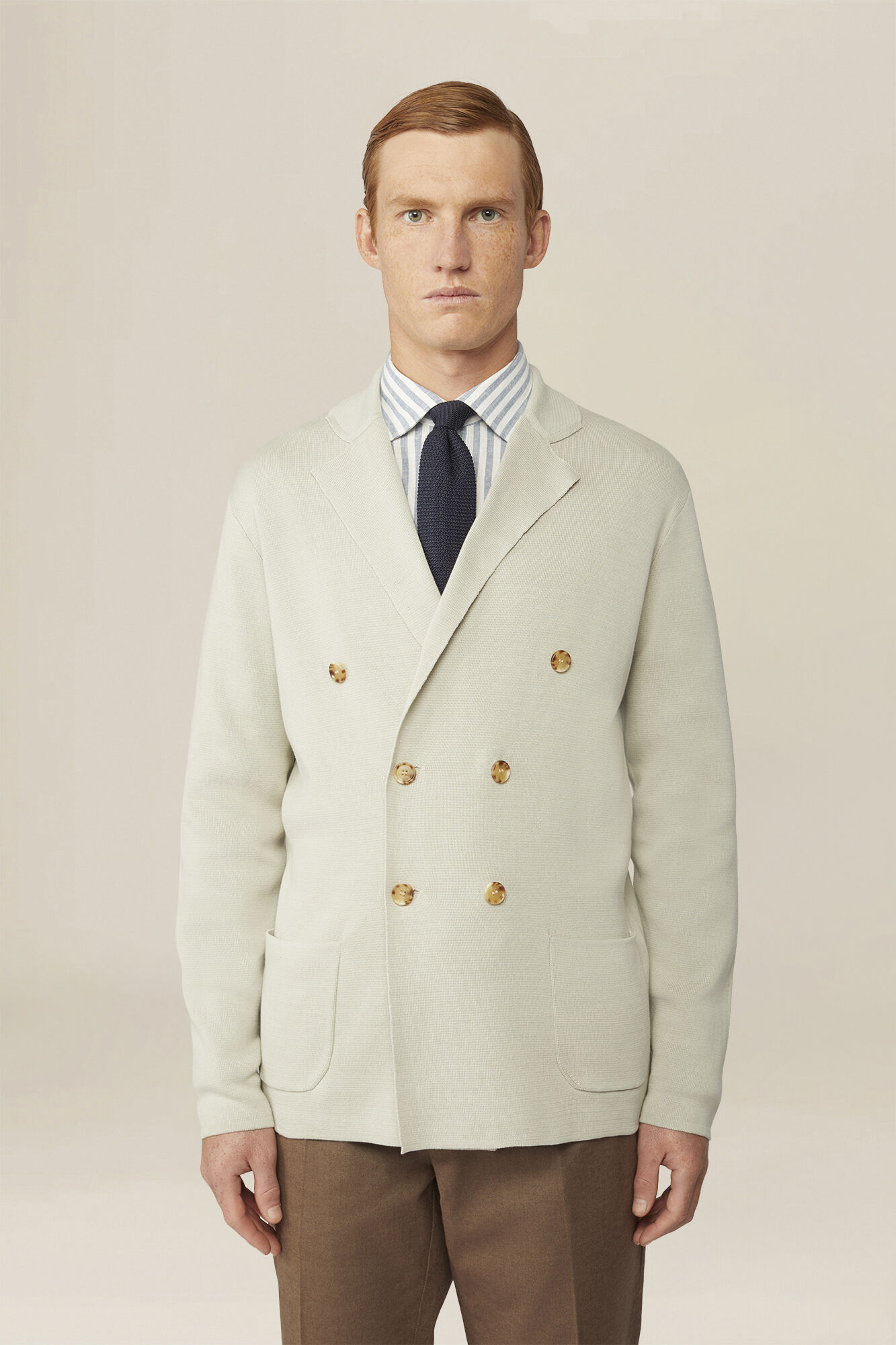 Doppelganger - Cardigan uomo doppiopetto 100% cotone Punto Milano