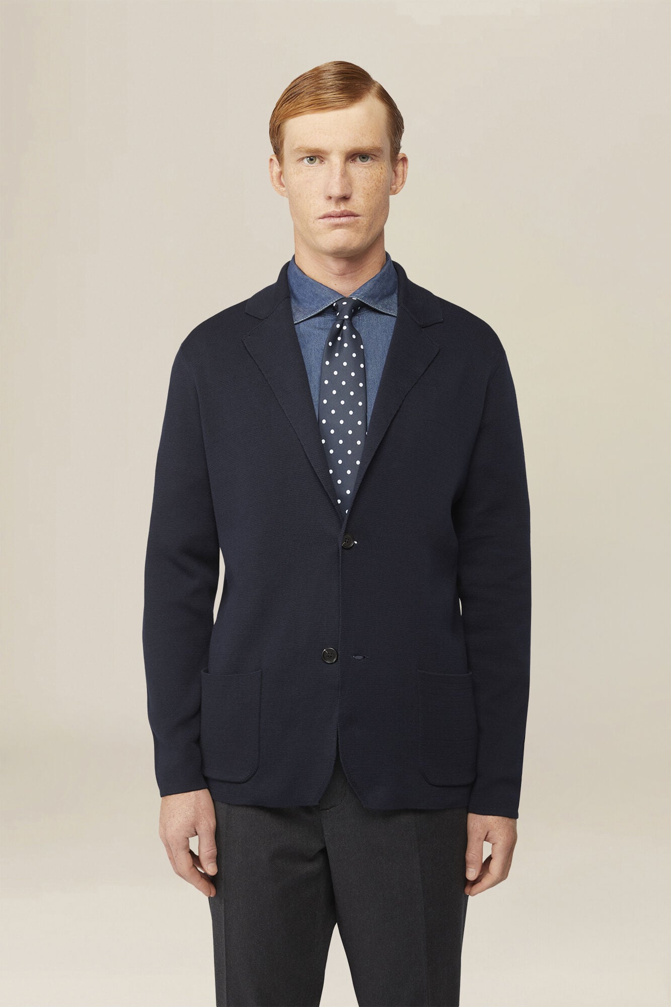Doppelganger - Cardigan uomo monopetto 100% cotone Punto Milano