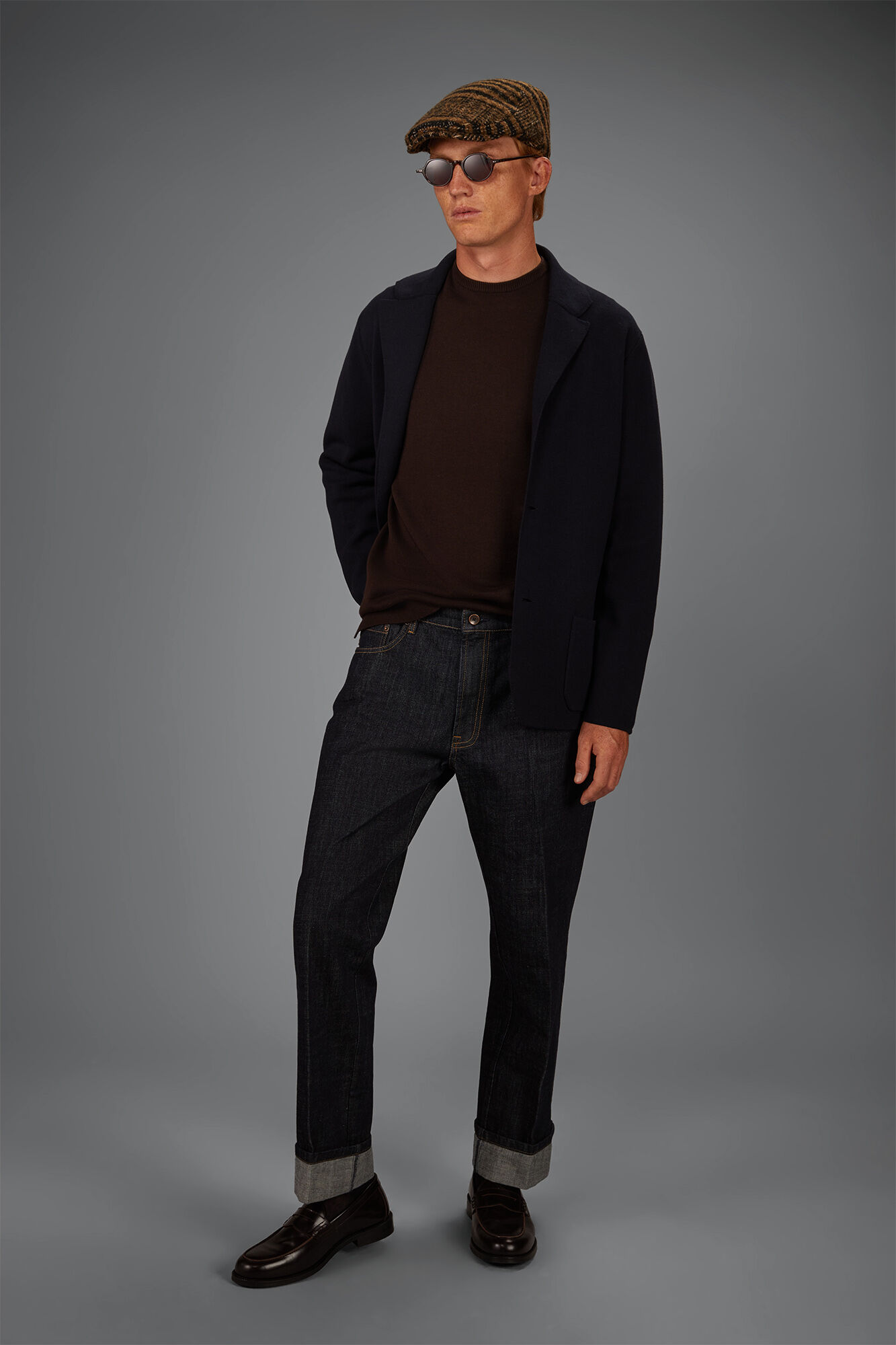 Doppelganger - Cardigan uomo monopetto in maglia Punto Milano 100% cotone regular fit
