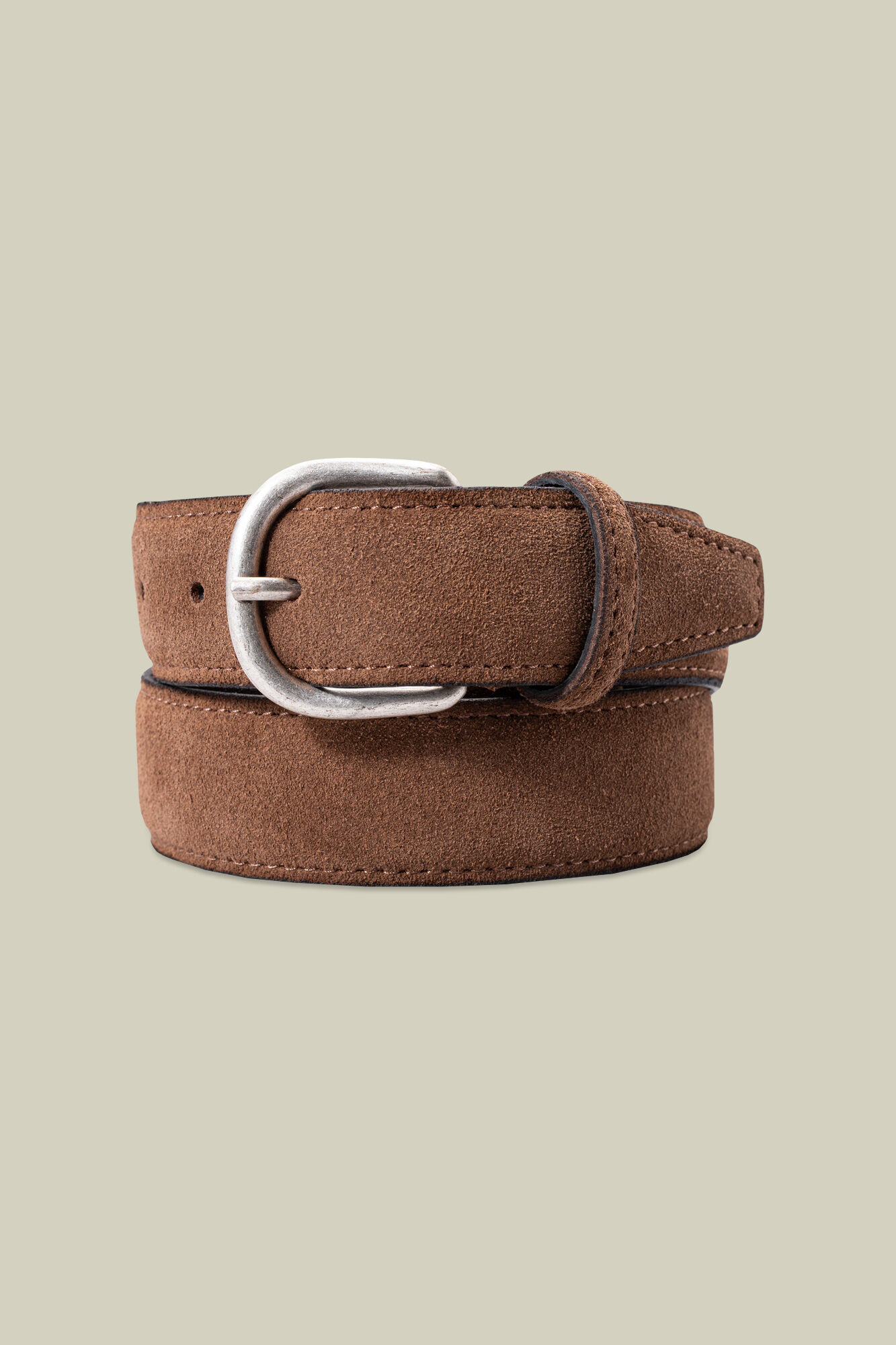 Doppelganger - Cintura classica uomo in 100% pelle scamosciata con impunture Doppelganger - Cintura classica uomo in 100% pelle scamosciata con impunture