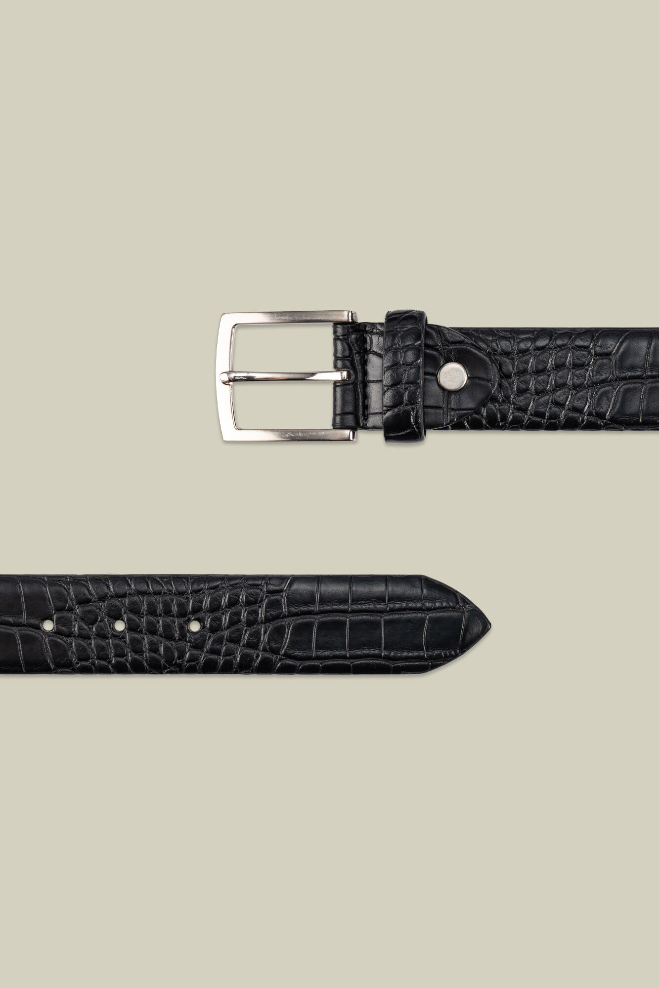 Doppelganger - Cintura uomo in similpelle con effetto coccodrillo