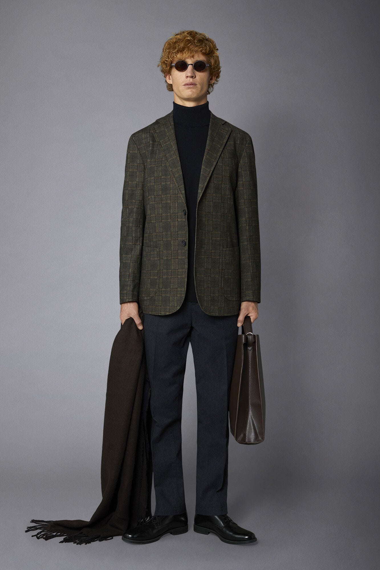 Doppelganger - Giacca monopetto genderless tessuto principe di galles regular fit