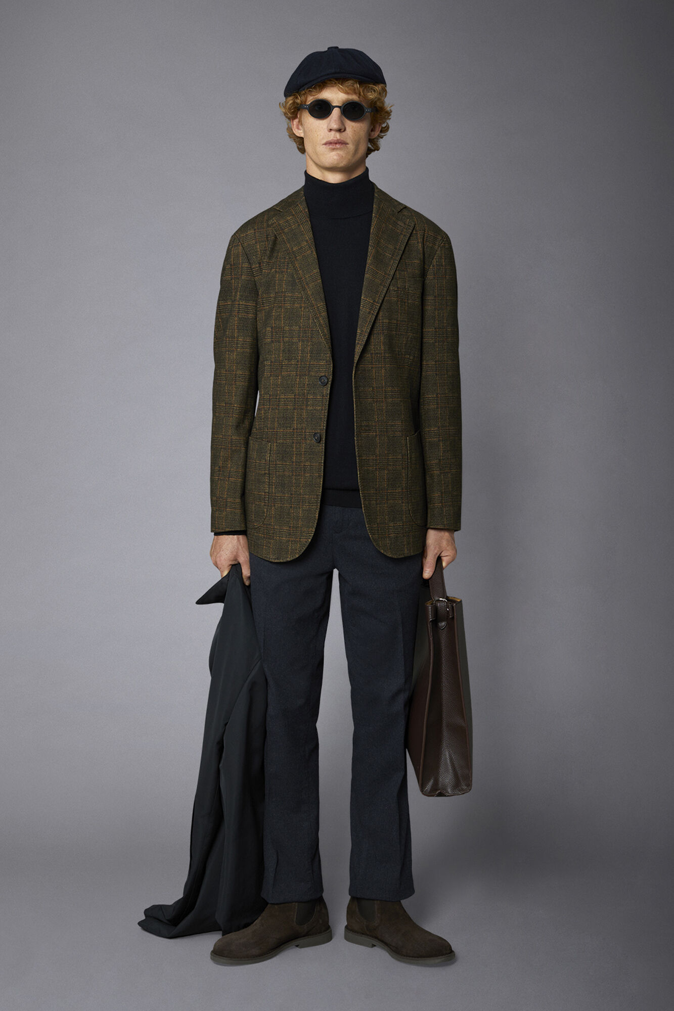 Doppelganger - Giacca monopetto genderless tessuto principe di galles regular fit