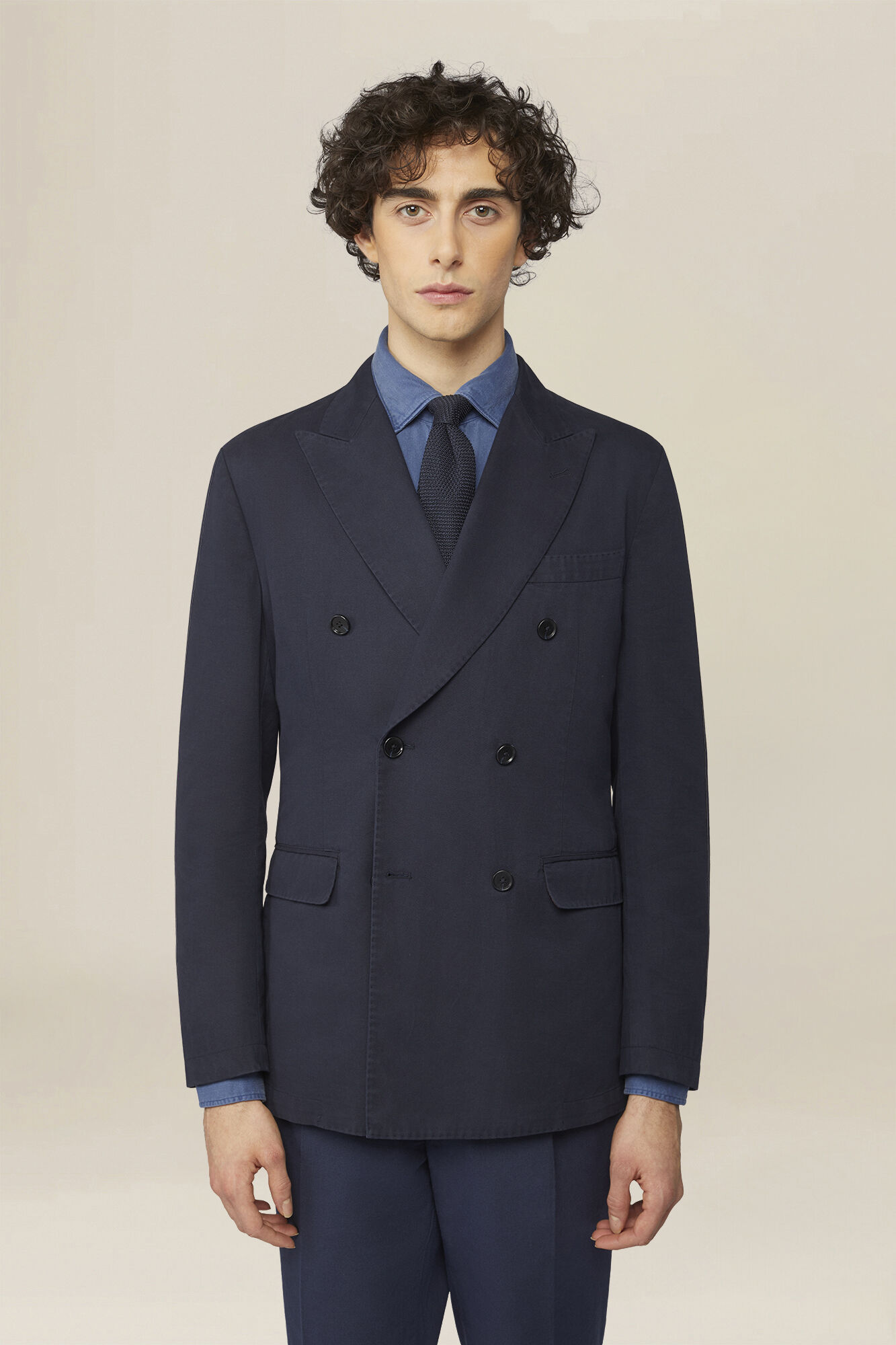 Doppelganger - Giacca uomo doppiopetto sfoderata in tessuto twill regular fit Doppelganger - Giacca uomo doppiopetto sfoderata in tessuto twill regular fit