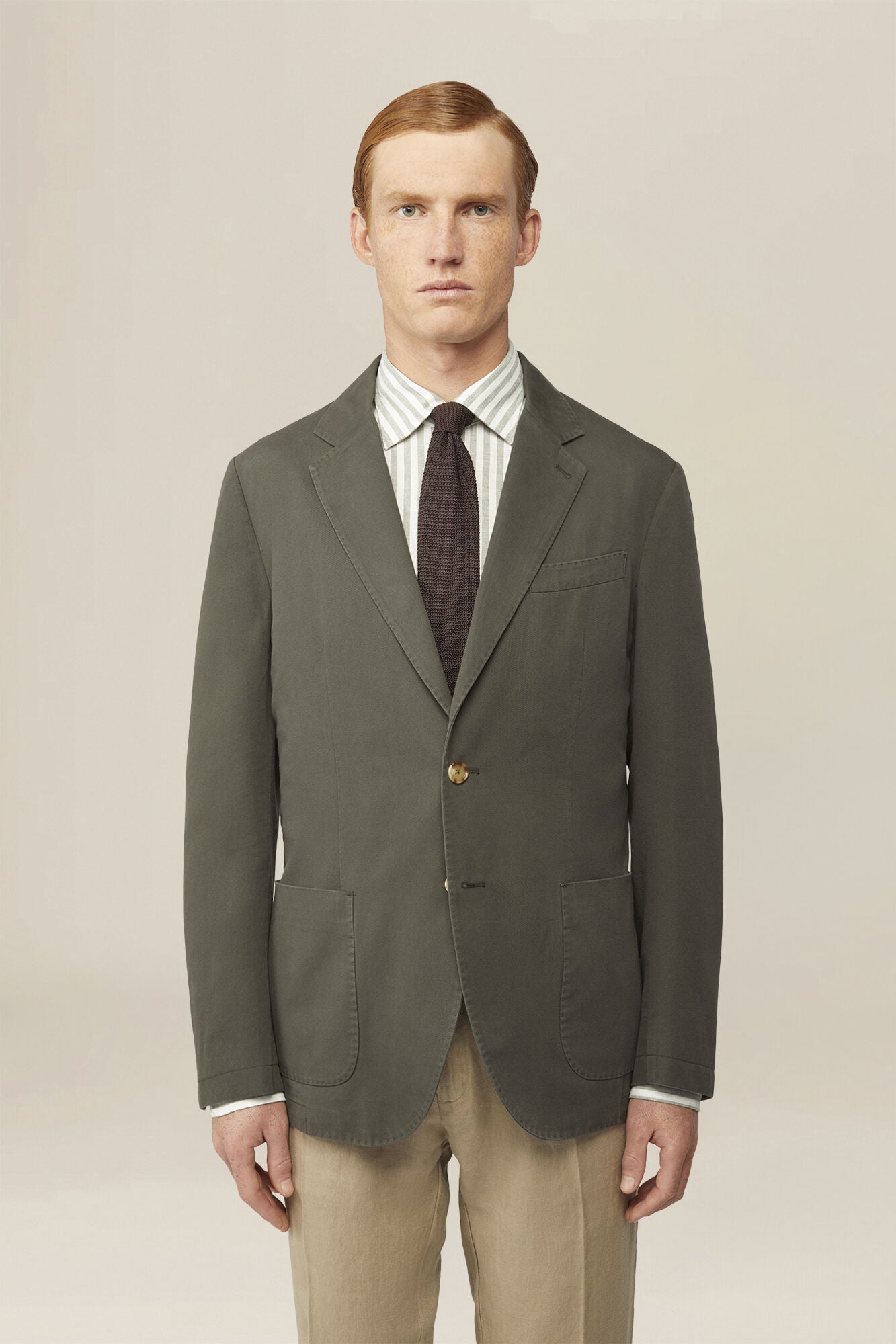 Doppelganger - Giacca uomo in tessuto twill misto lino e cotone