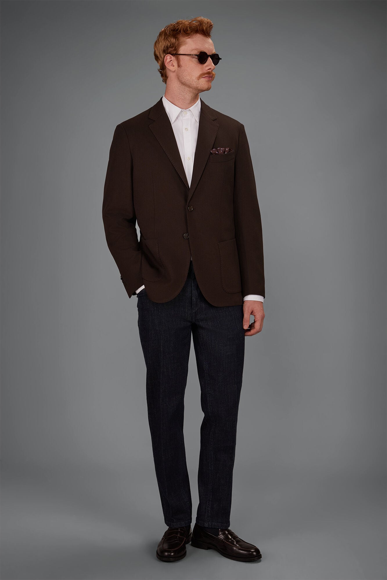 Doppelganger - Giacca uomo monopetto sfoderata in jersey costruzione dobby regular fit