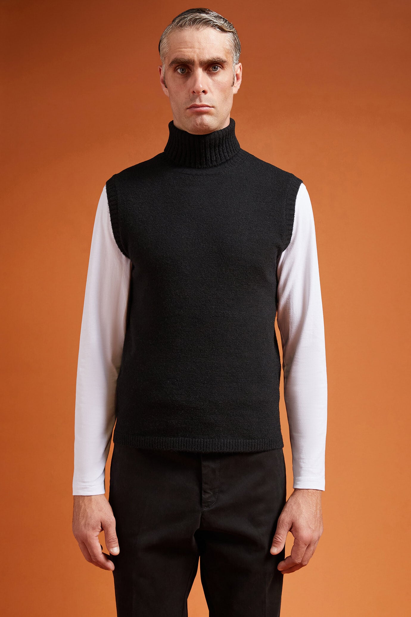 Doppelganger - Gilet uomo a collo alto Wool Blend alpaca regular fit