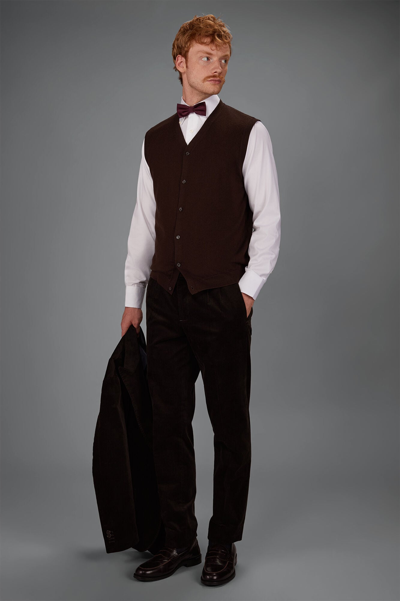 Doppelganger - Gilet uomo con bottoni in 100% lana merino regular fit