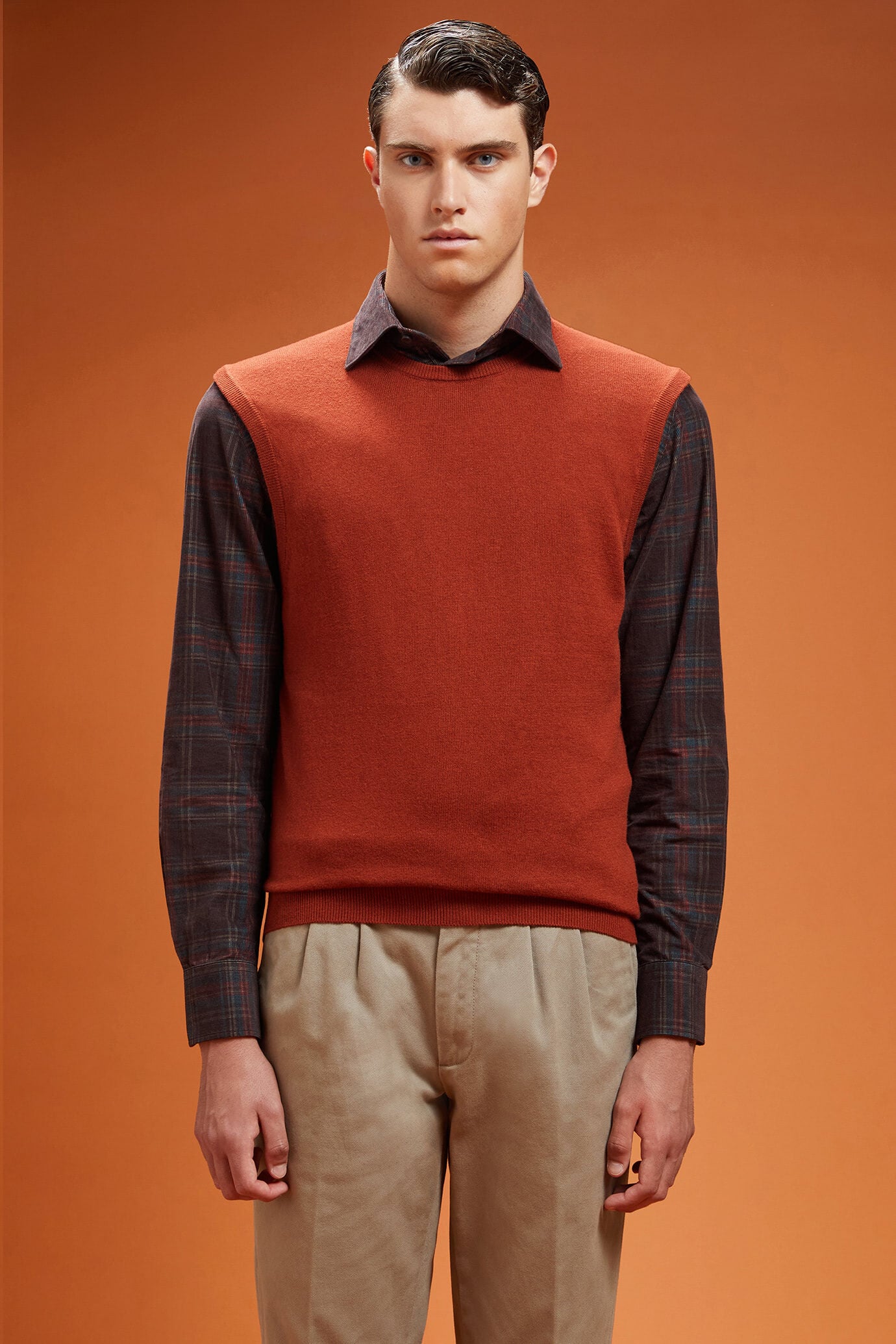Doppelganger - Gilet uomo girocollo lana e cotone regular fit Doppelganger - Gilet uomo girocollo lana e cotone regular fit