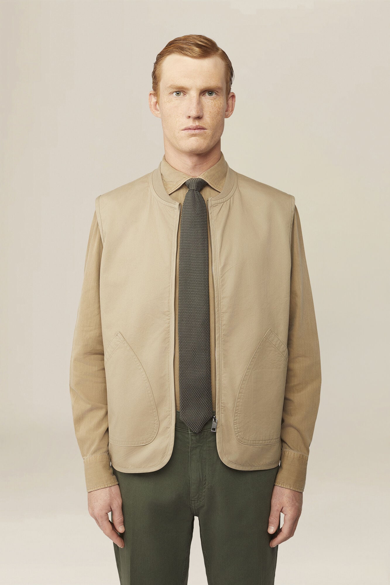 Doppelganger - Giubbino gilet in 100% cotone twill con in zip Doppelganger - Giubbino gilet in 100% cotone twill con in zip