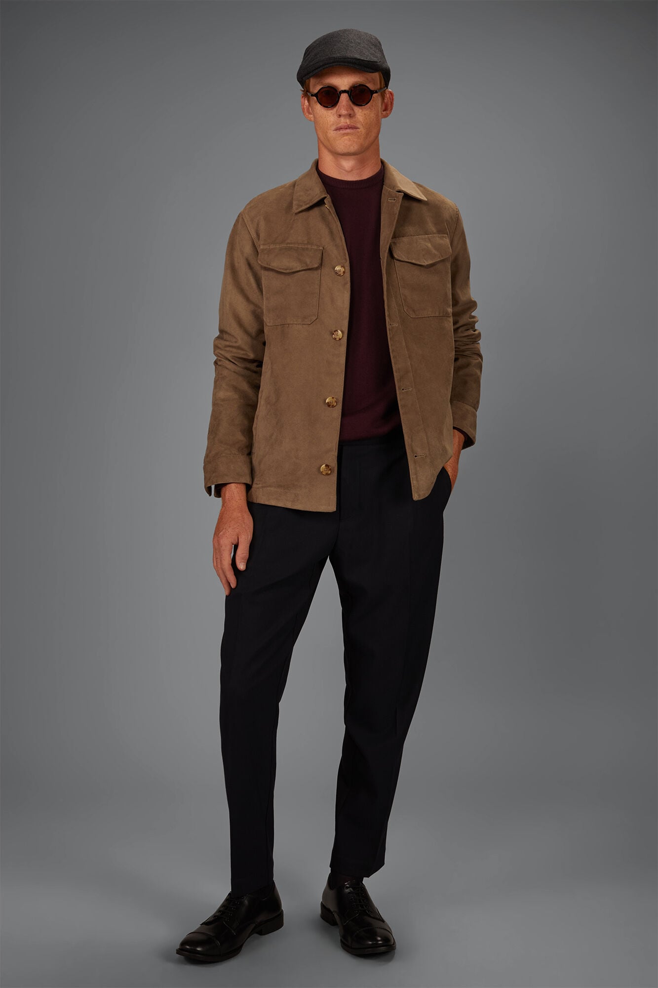 Doppelganger - Giubbotto uomo sfoderato in simil camoscio regular fit