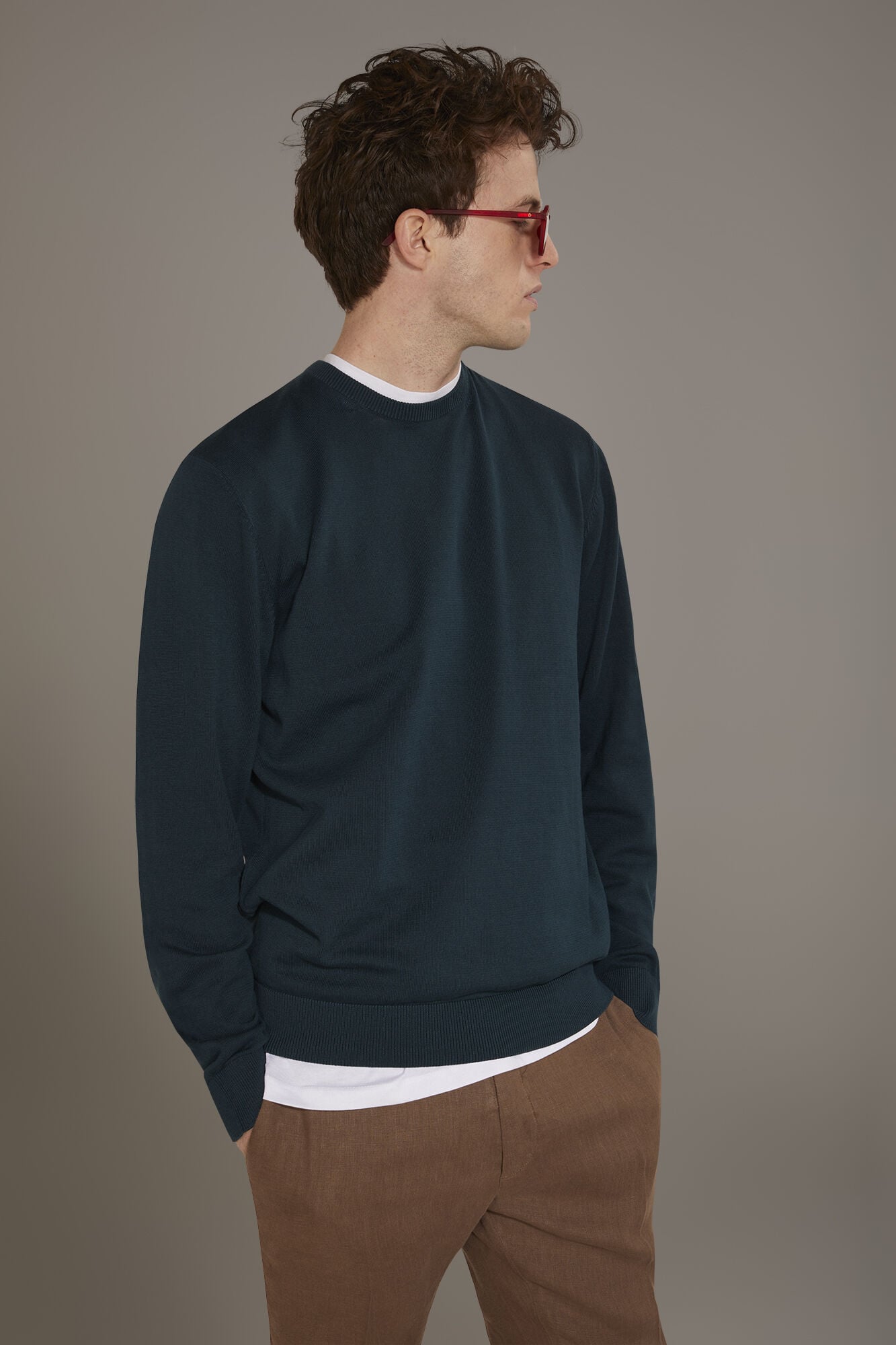 Doppelganger - Maglia giro collo uomo 100% cotone