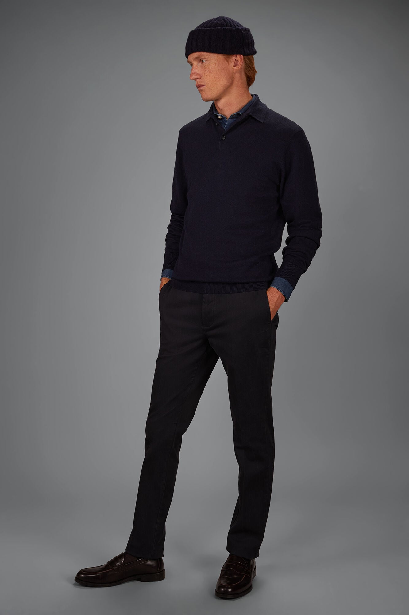 Doppelganger - Maglia polo uomo in misto lana e cotone regular fit