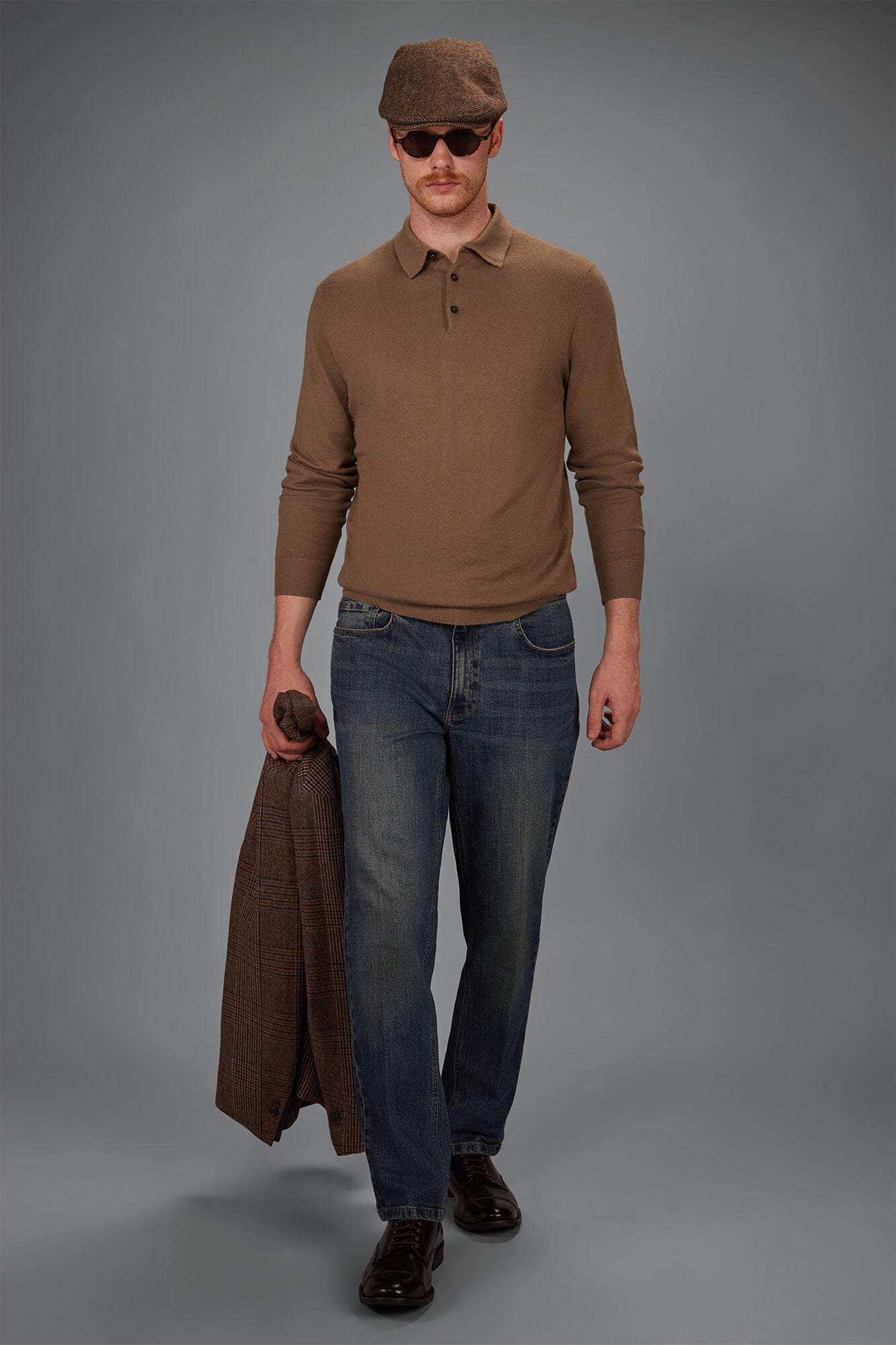Doppelganger - Maglia polo uomo in misto lana e cotone regular fit