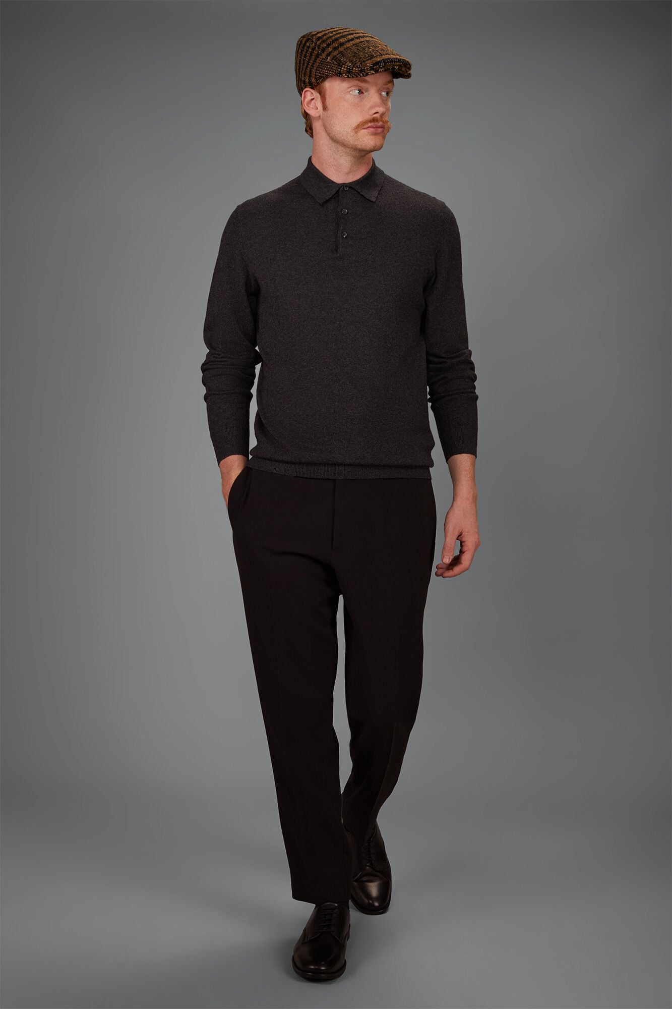 Doppelganger - Maglia polo uomo in misto lana e cotone regular fit