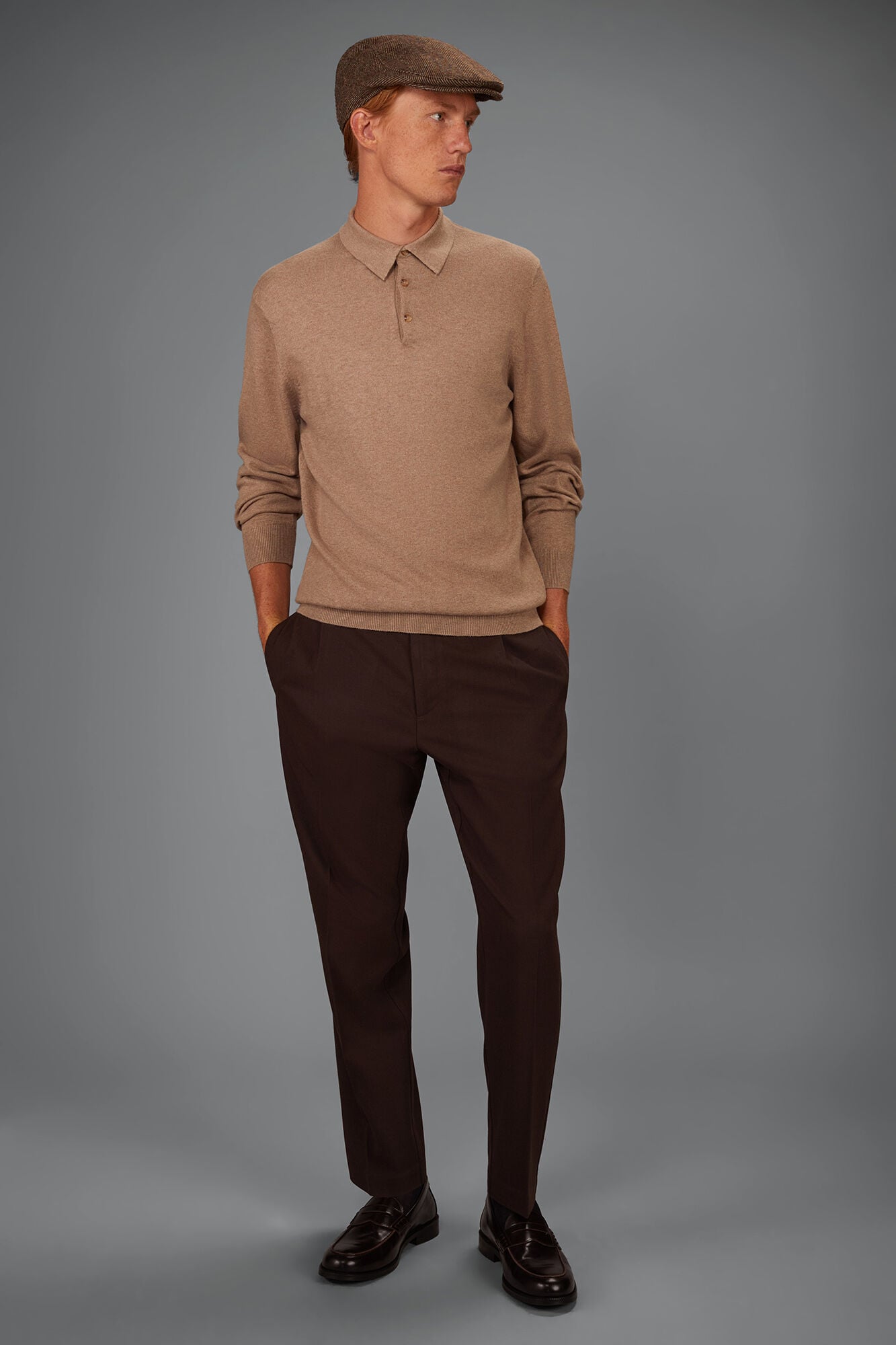 Doppelganger - Maglia polo uomo in misto lana e cotone regular fit