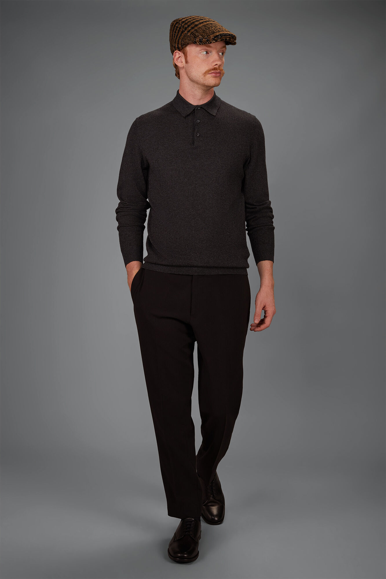 Doppelganger - Maglia polo uomo in misto lana e cotone regular fit