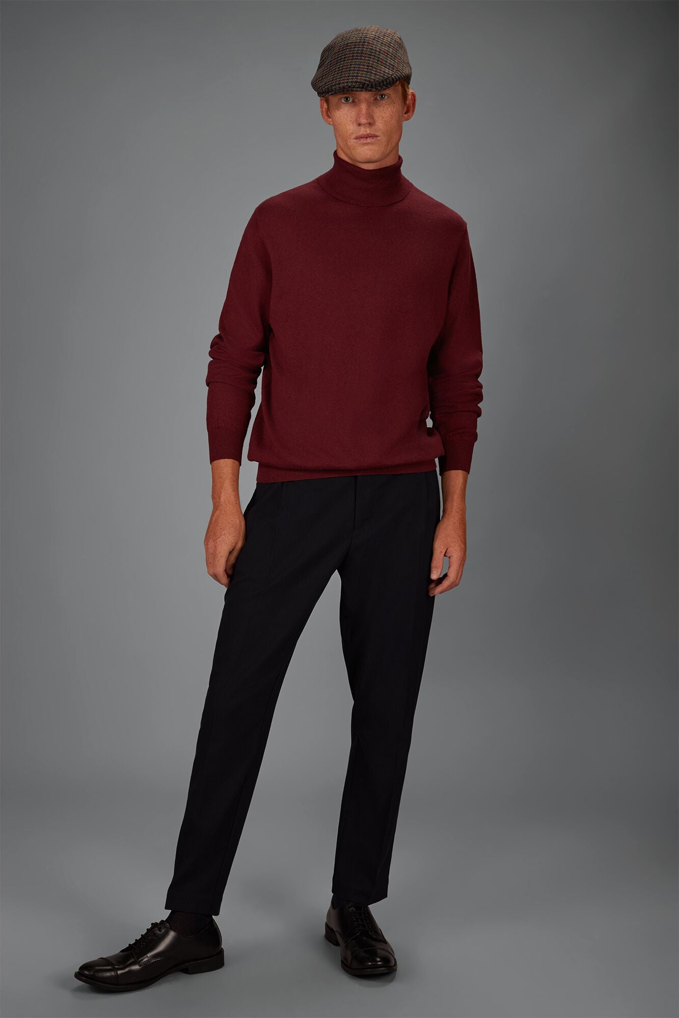 Doppelganger - Maglia uomo collo alto lana e cotone regular fit