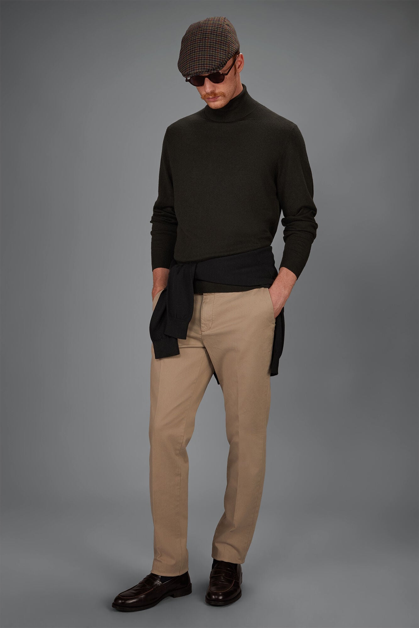 Doppelganger - Maglia uomo collo alto lana e cotone regular fit