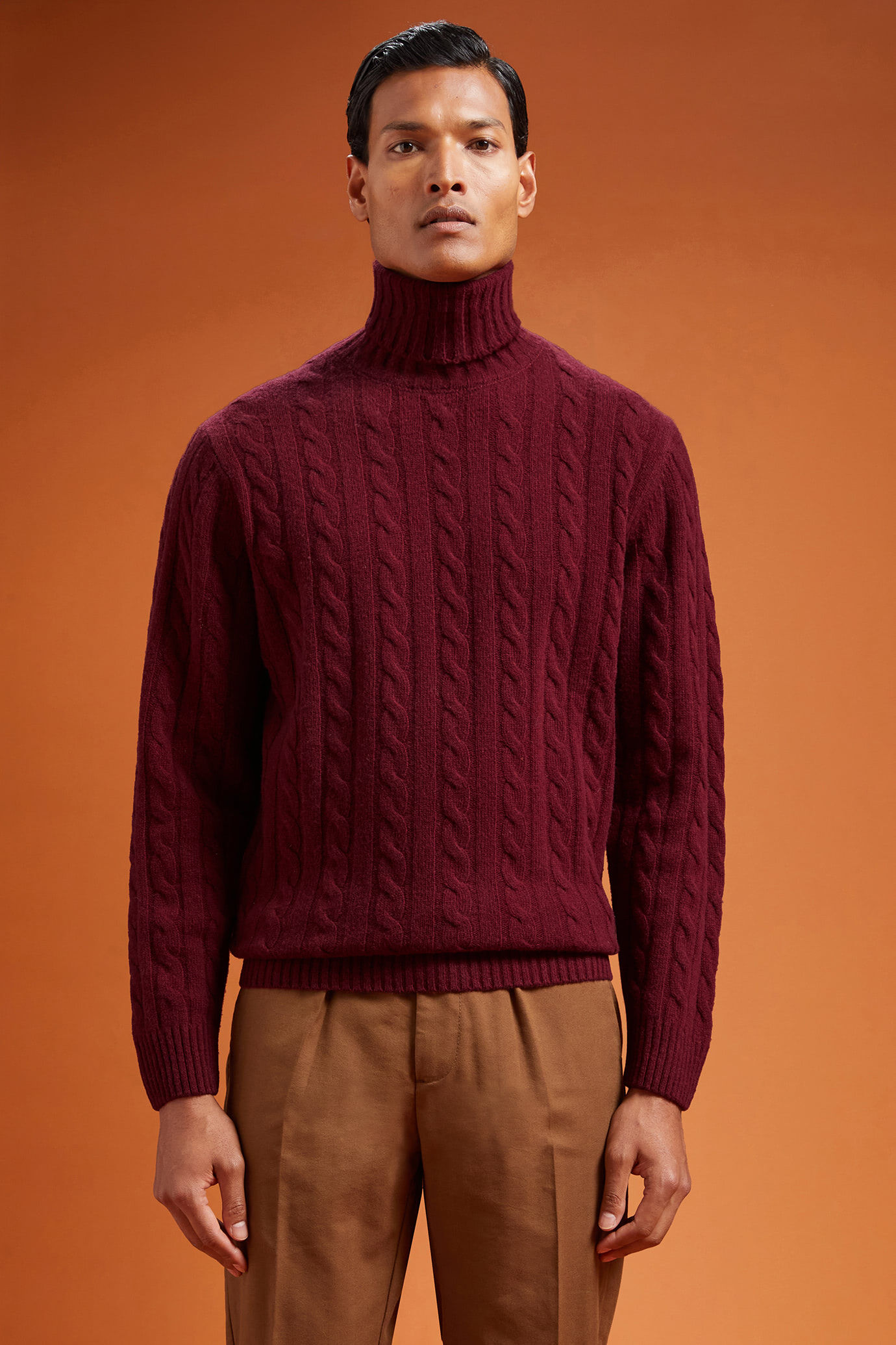 Doppelganger - Maglia uomo collo alto misto lana lambswool regular fit