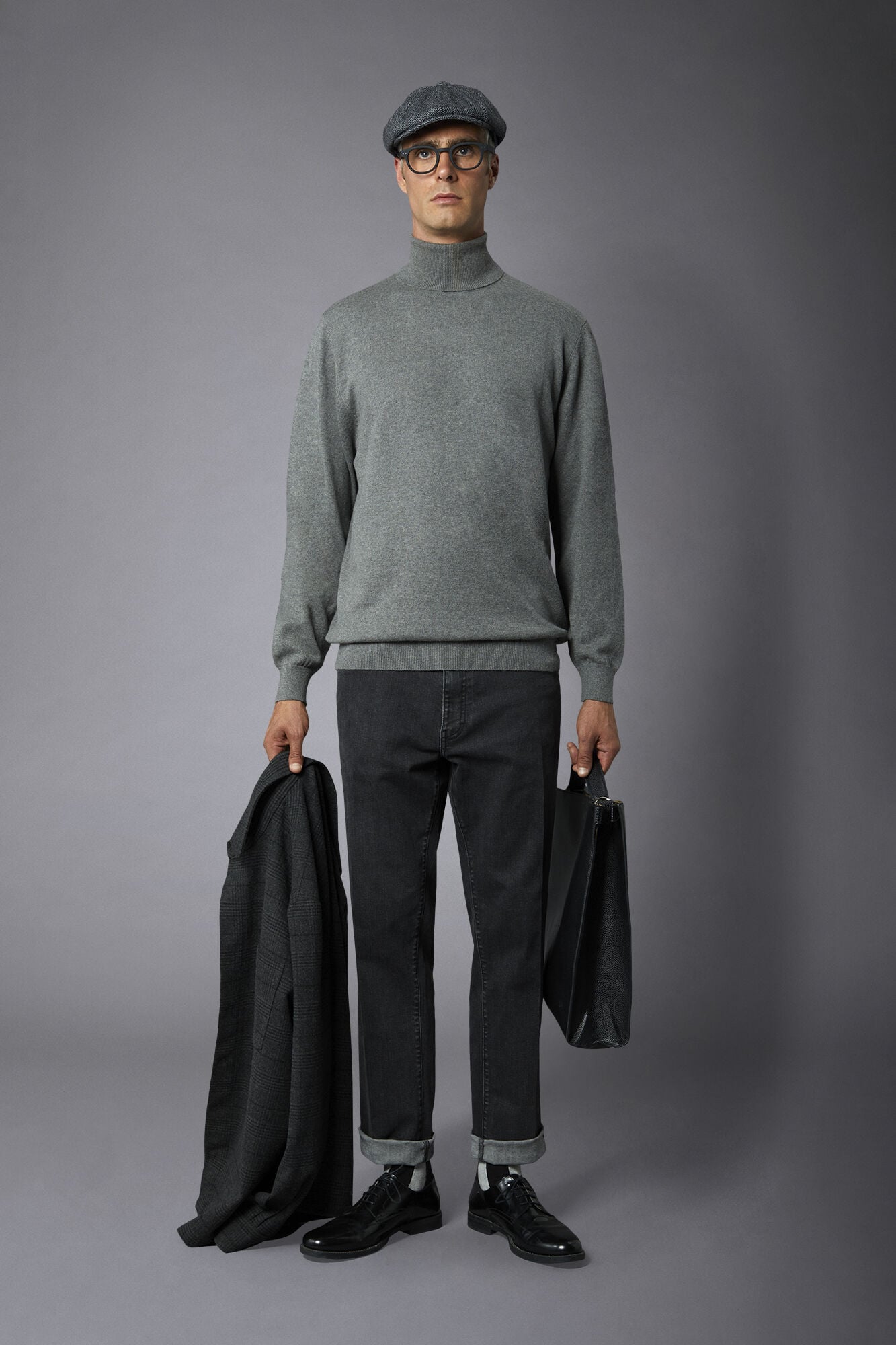 Doppelganger - Maglia uomo dolcevita lana e cotone