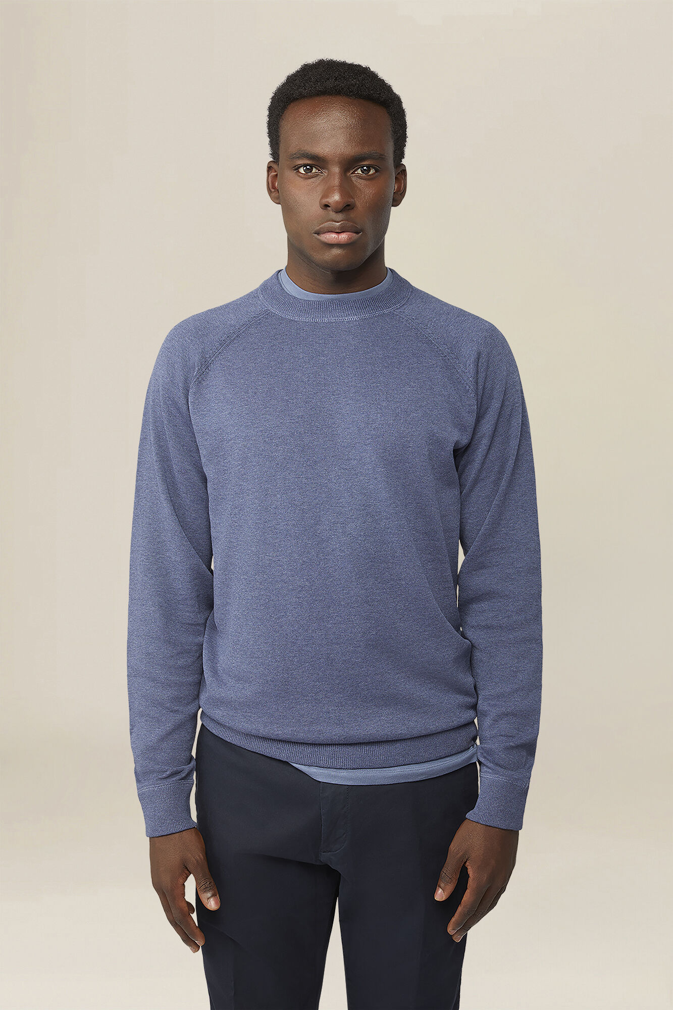 Doppelganger - Maglia uomo girocollo 100% cotone con maniche raglan
