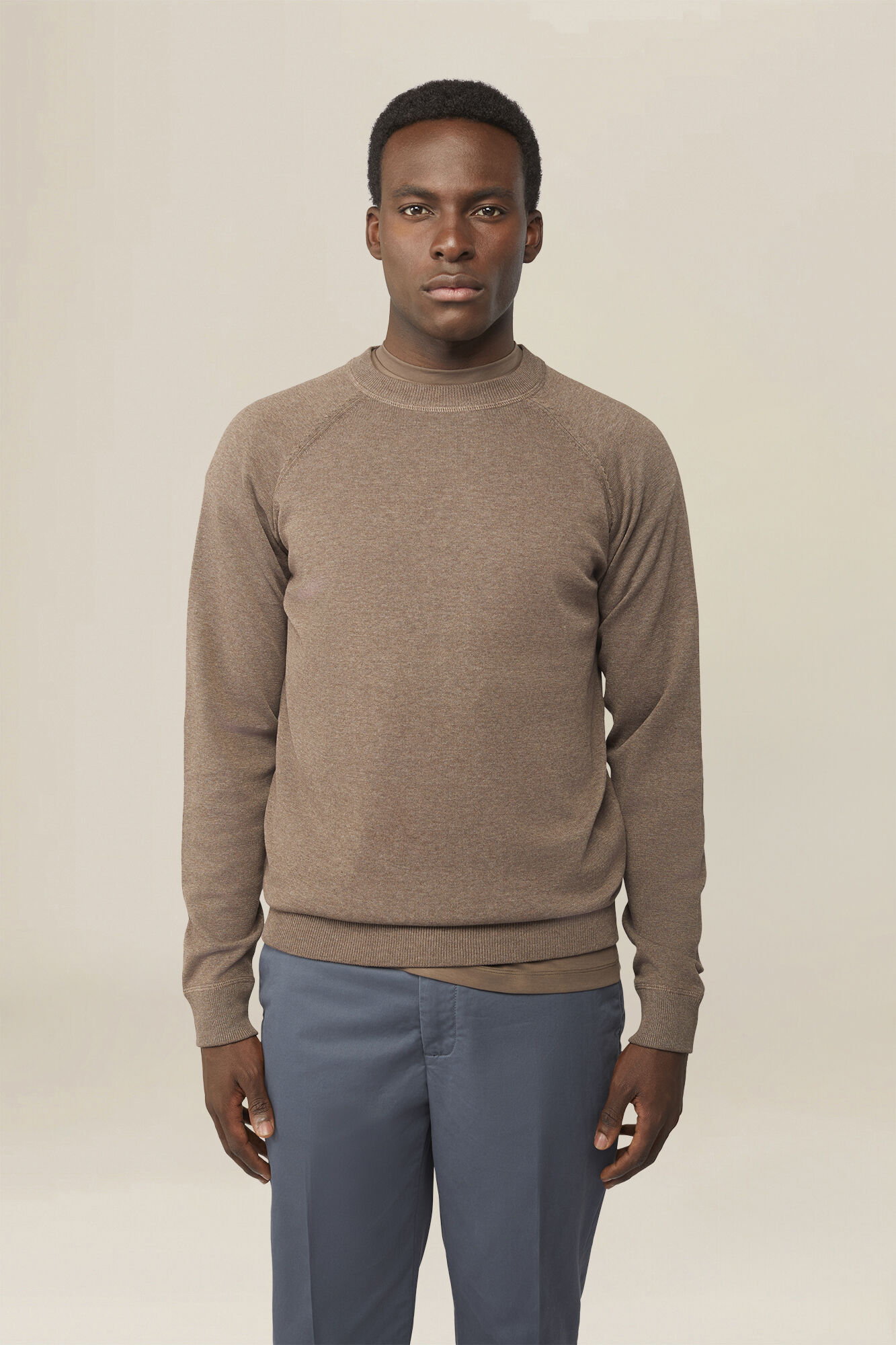 Doppelganger - Maglia uomo girocollo 100% cotone con maniche raglan