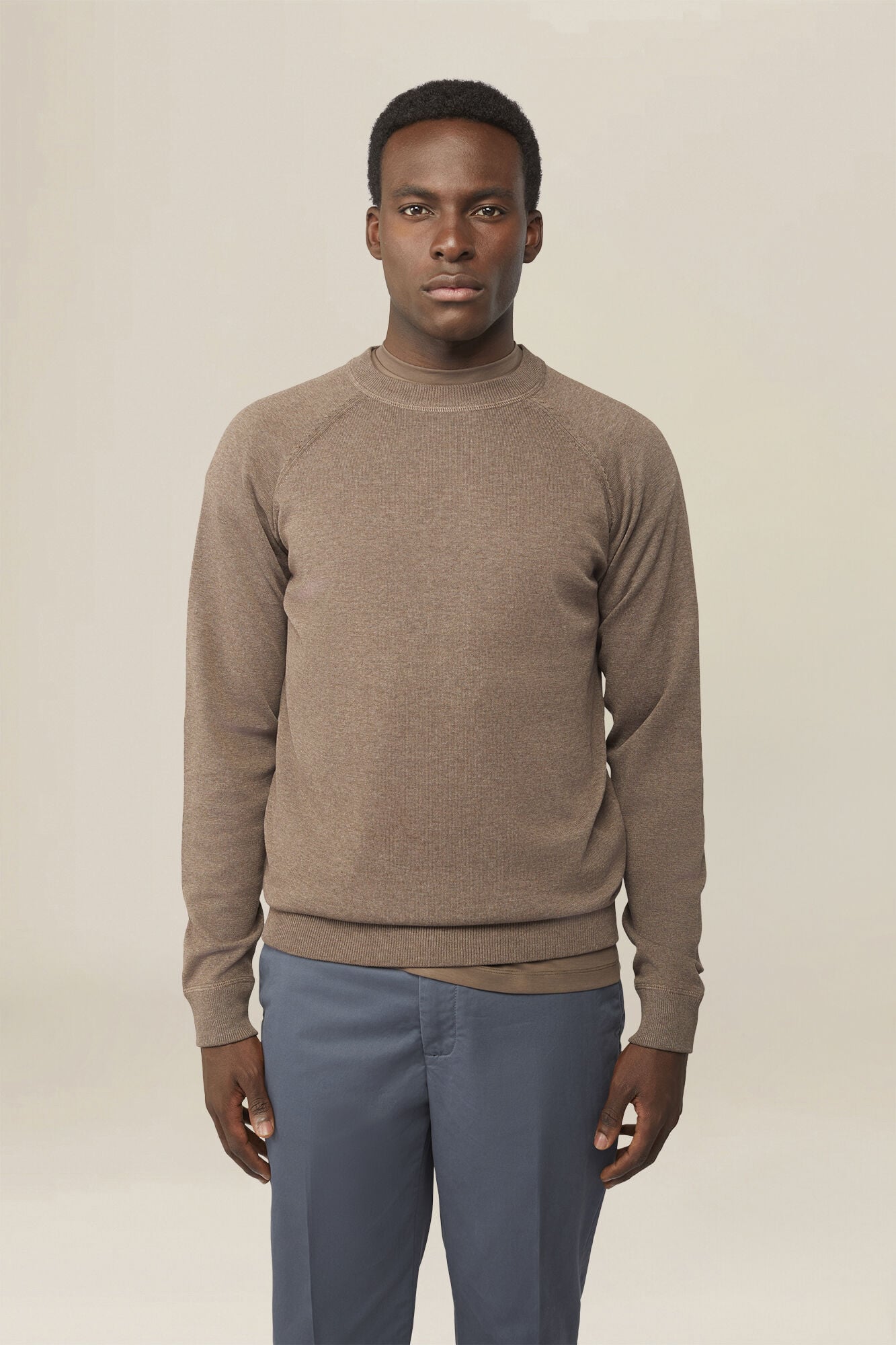 Doppelganger - Maglia uomo girocollo 100% cotone con maniche raglan