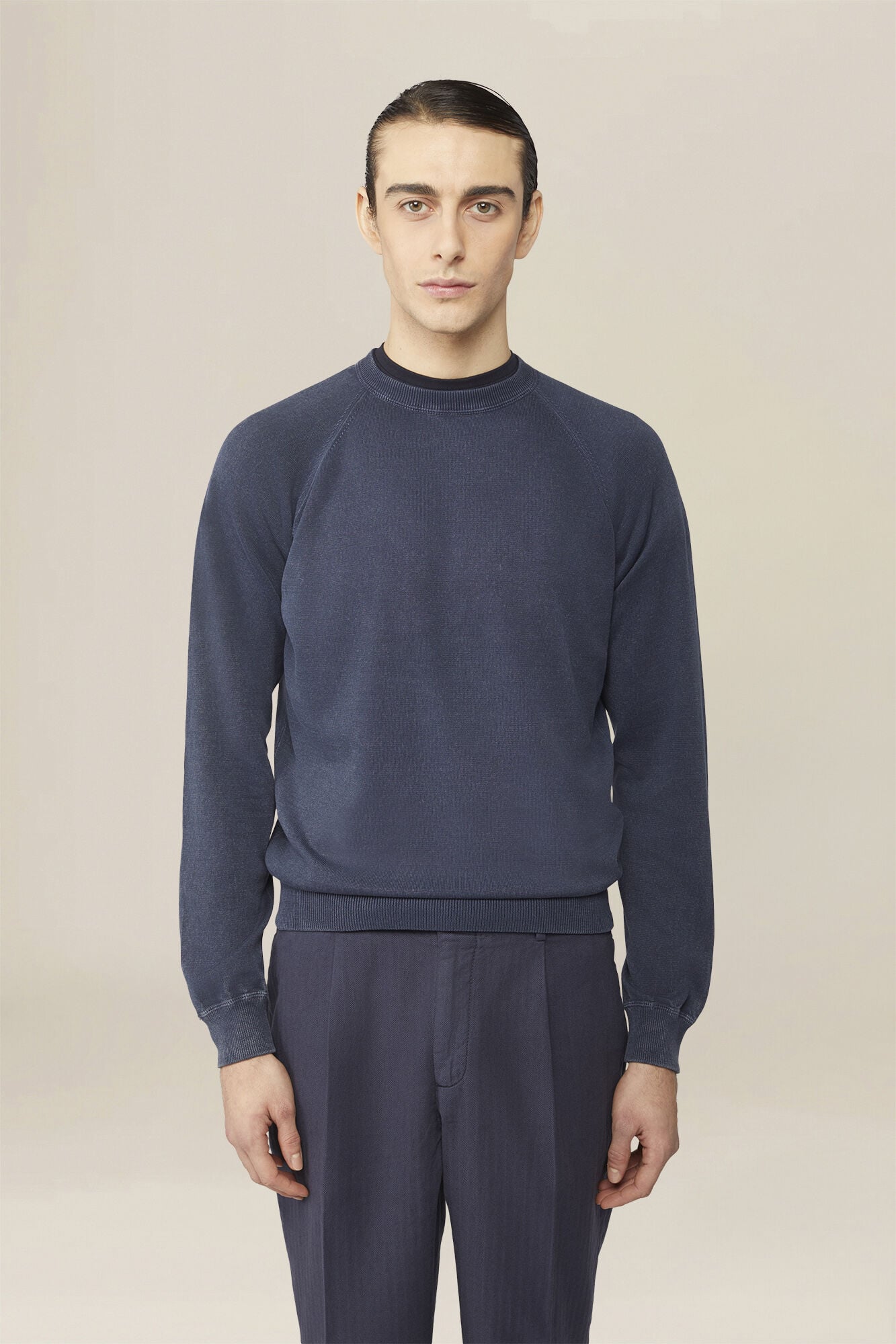 Doppelganger - Maglia uomo girocollo 100% cotone con maniche raglan