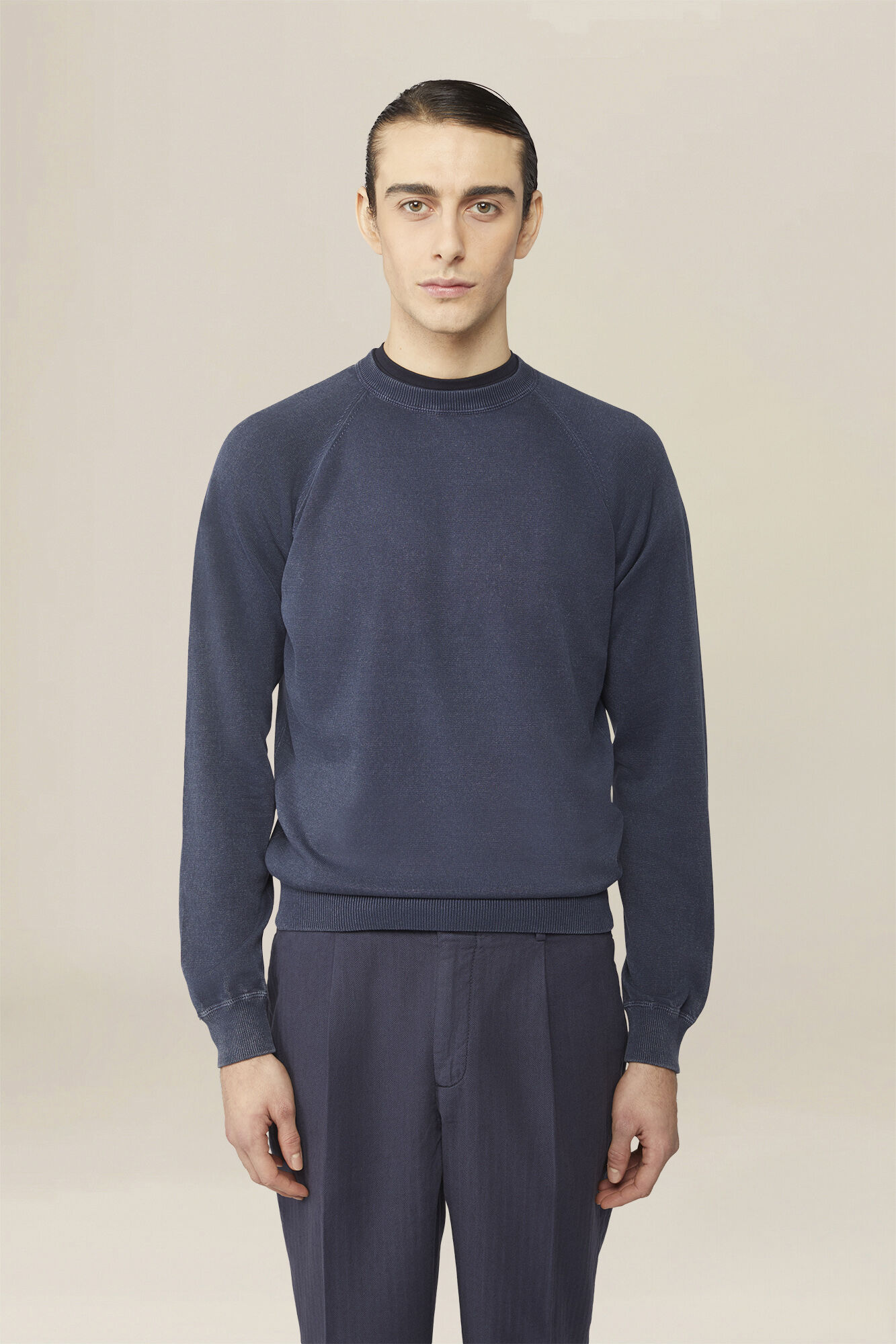 Doppelganger - Maglia uomo girocollo 100% cotone con maniche raglan