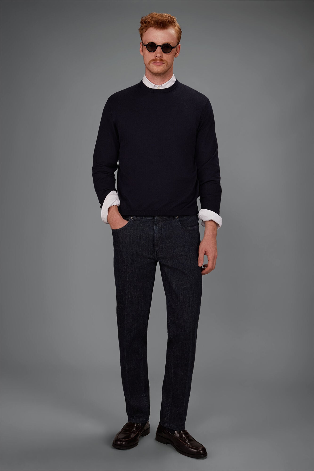 Doppelganger - Maglia uomo girocollo in 100% lana merino regular fit