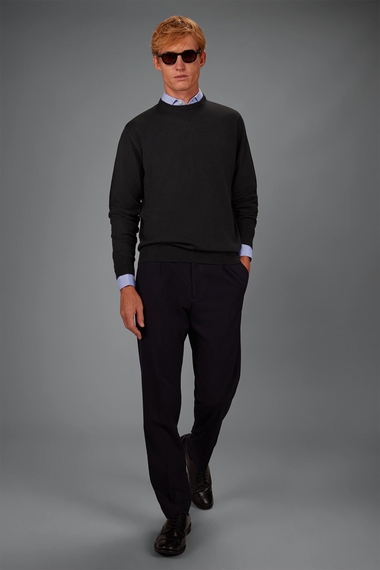 Doppelganger - Maglia uomo girocollo in 100% lana merino regular fit