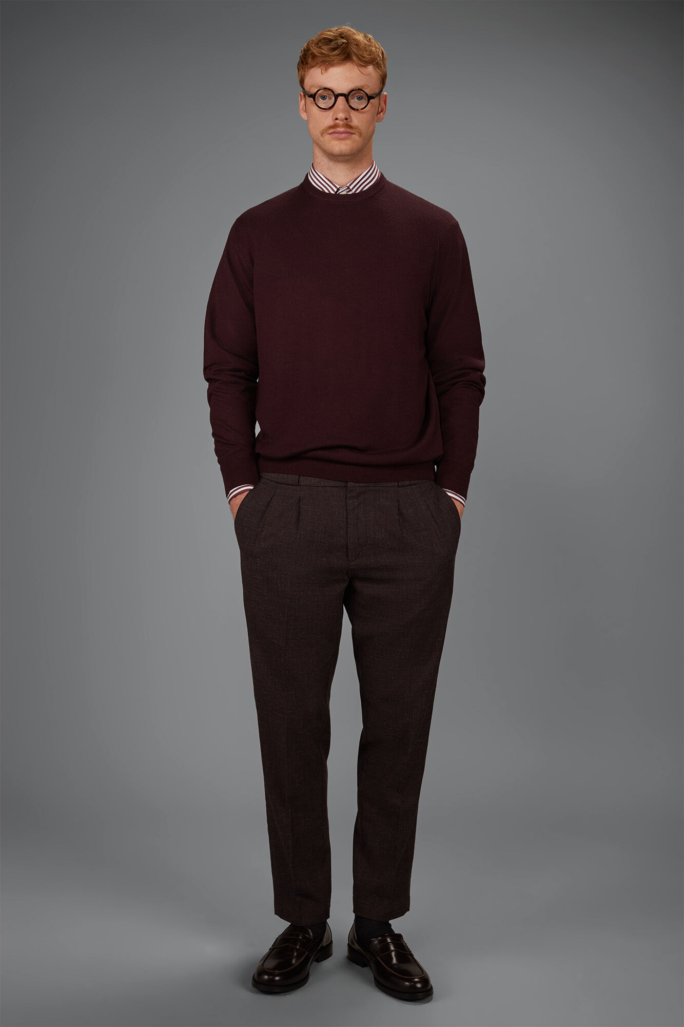 Doppelganger - Maglia uomo girocollo in 100% lana merino regular fit
