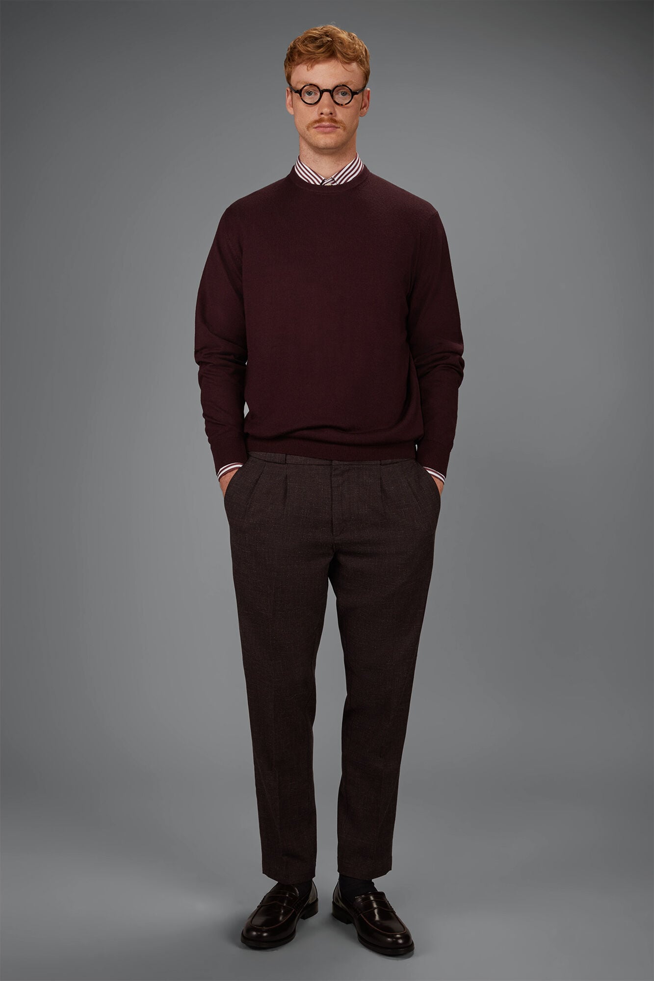 Doppelganger - Maglia uomo girocollo in 100% lana merino regular fit