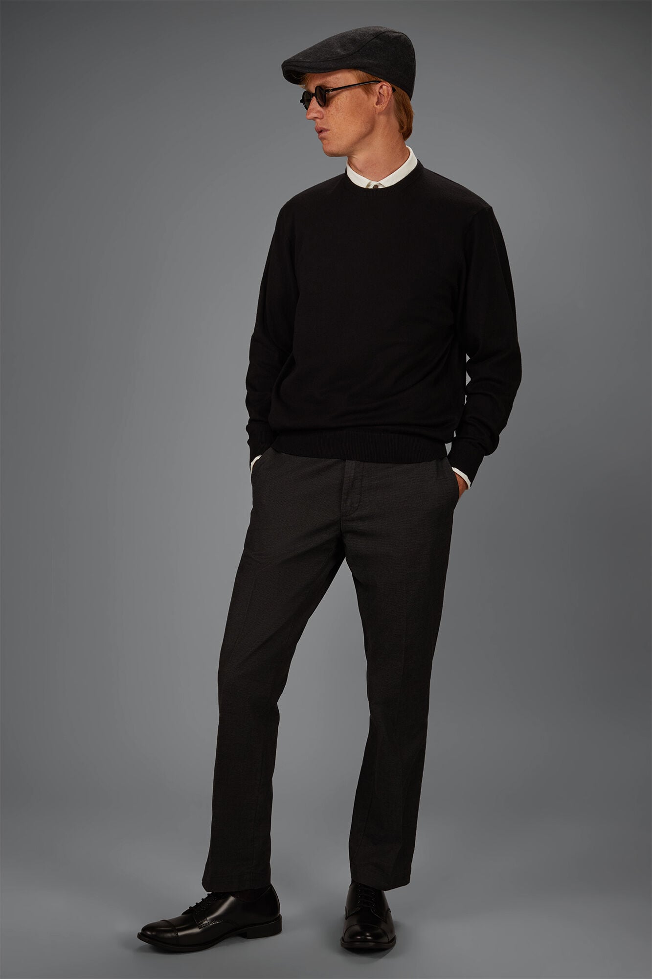 Doppelganger - Maglia uomo girocollo in misto lana e cotone regular fit