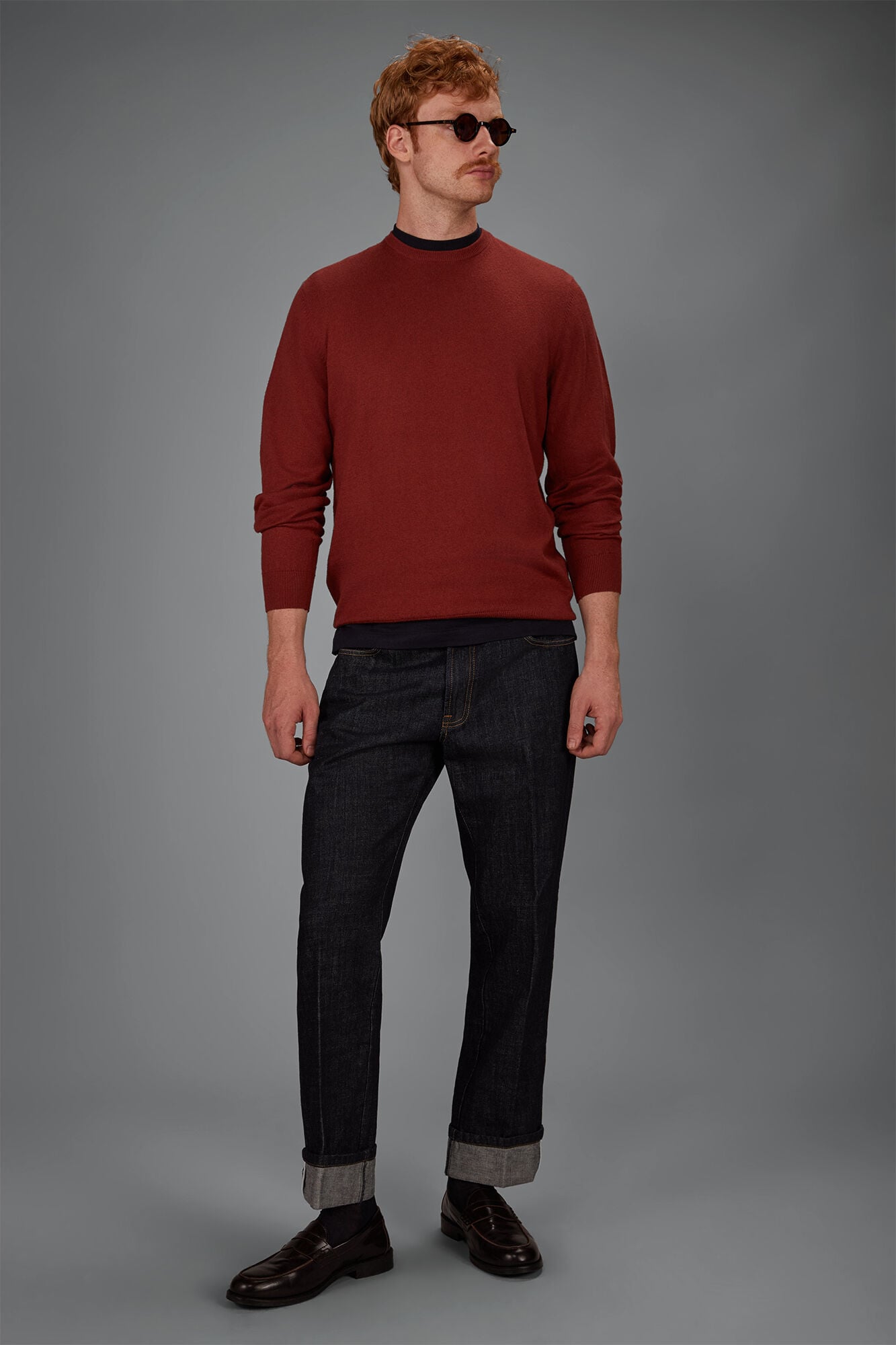 Doppelganger - Maglia uomo girocollo in misto lana e cotone regular fit