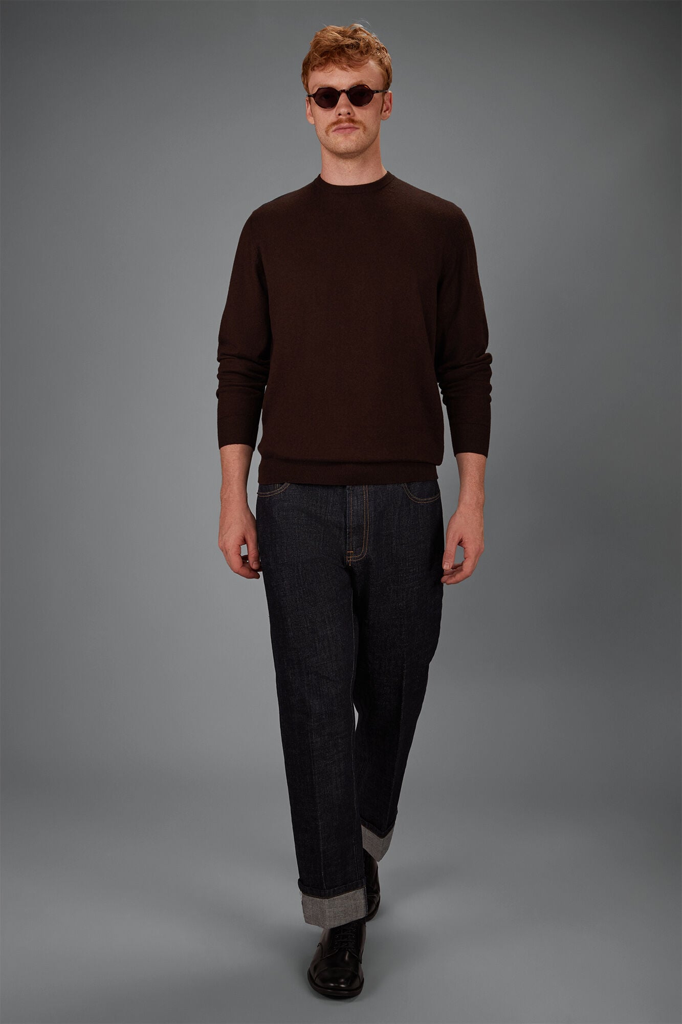 Doppelganger - Maglia uomo girocollo in misto lana e cotone regular fit
