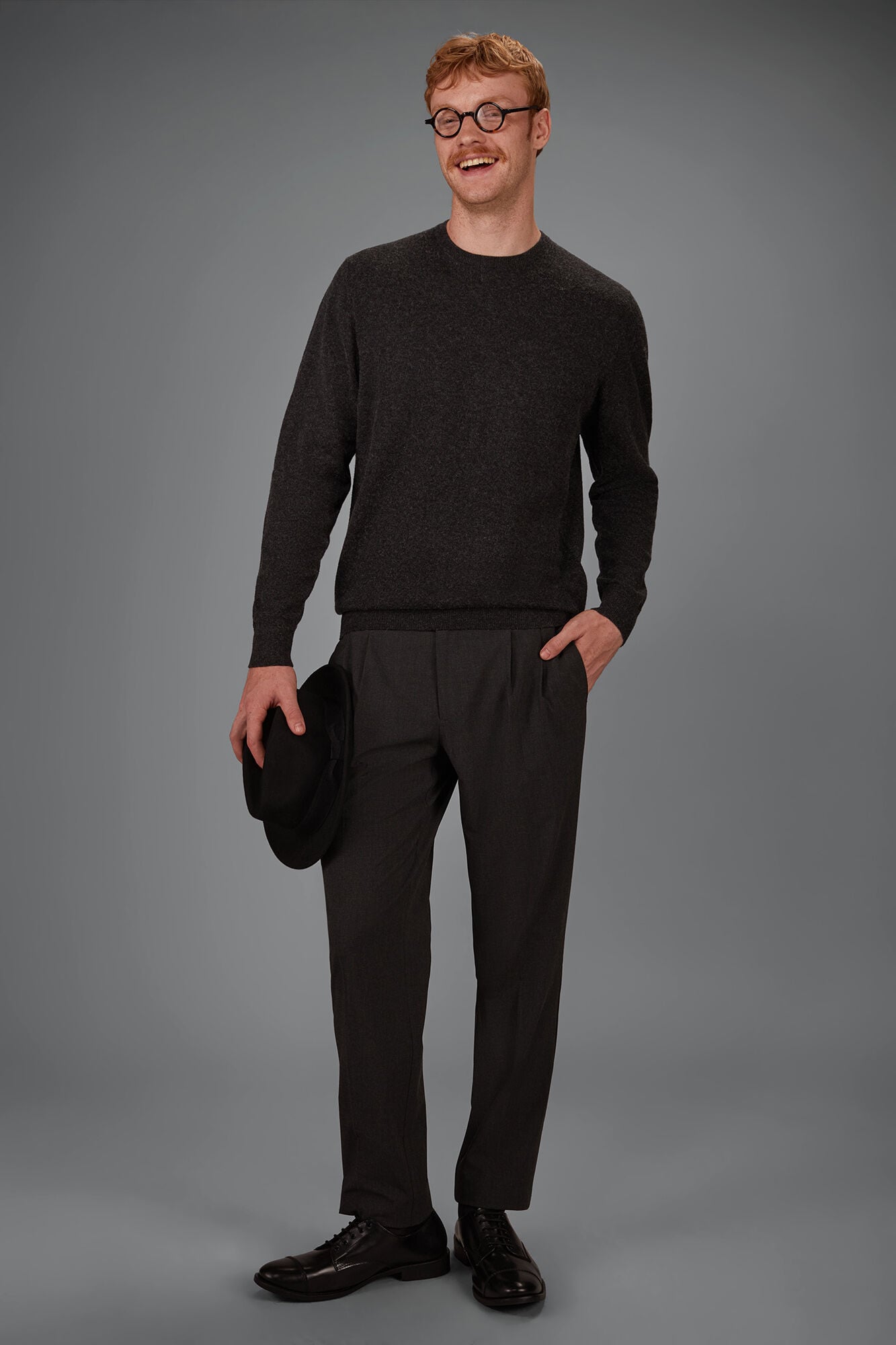 Doppelganger - Maglia uomo girocollo in misto lana e cotone regular fit