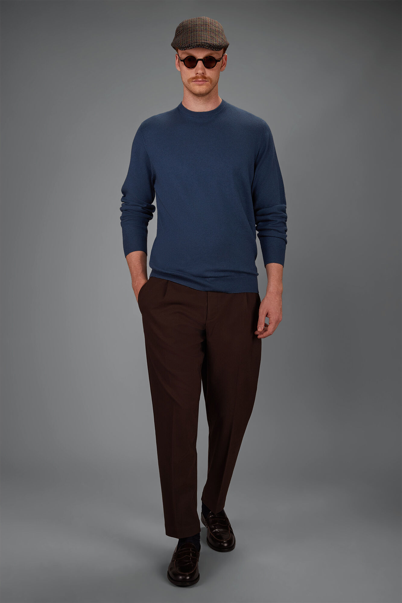 Doppelganger - Maglia uomo girocollo in misto lana e cotone regular fit